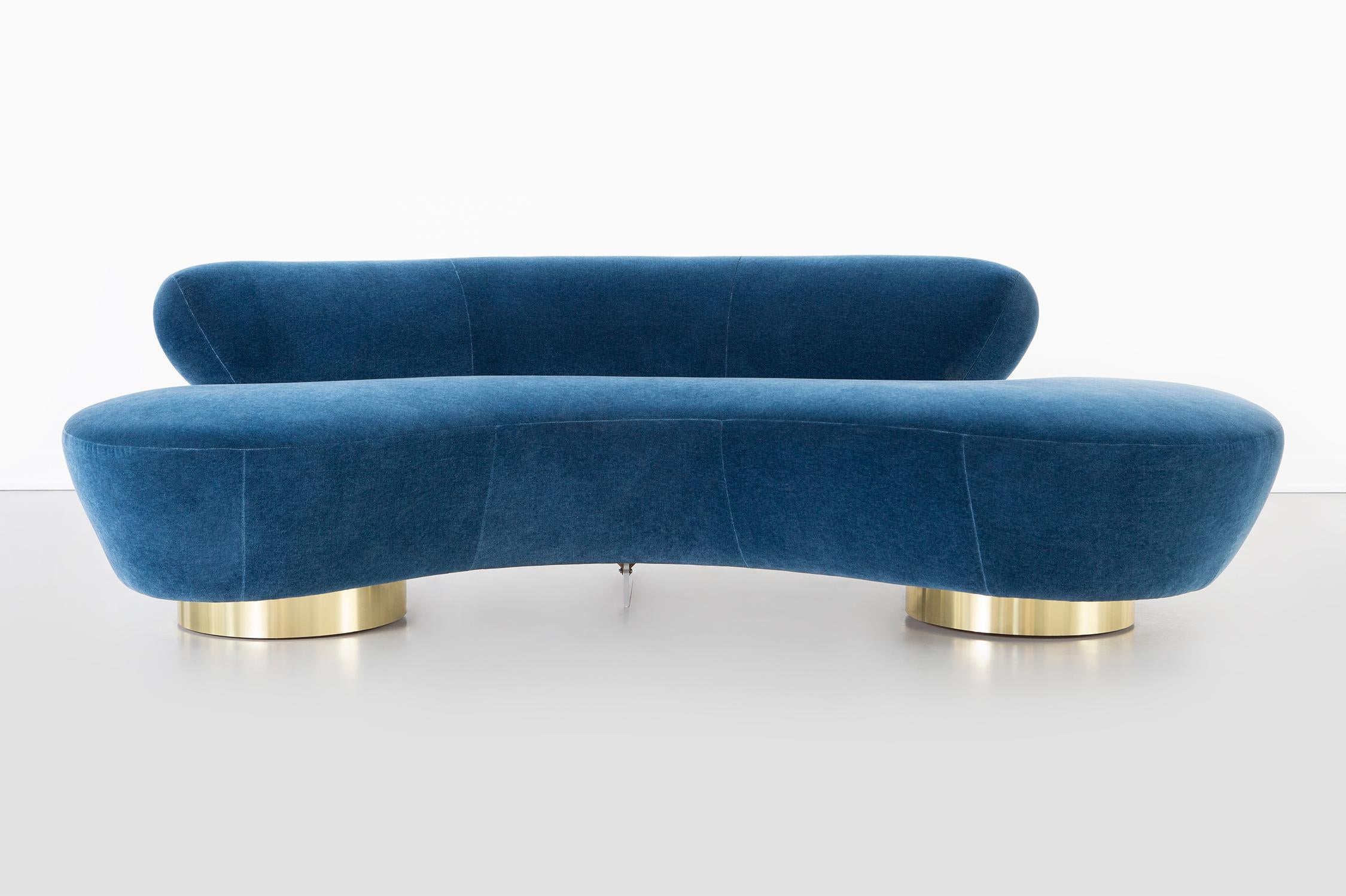 American Set of Vladimir Kagan for Directional Cloud Sofas Newly Reupholstered in Mohair