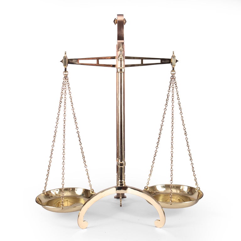 Set of W T Avery 10 LB Bankers Balance Scales and Weights For Sale at