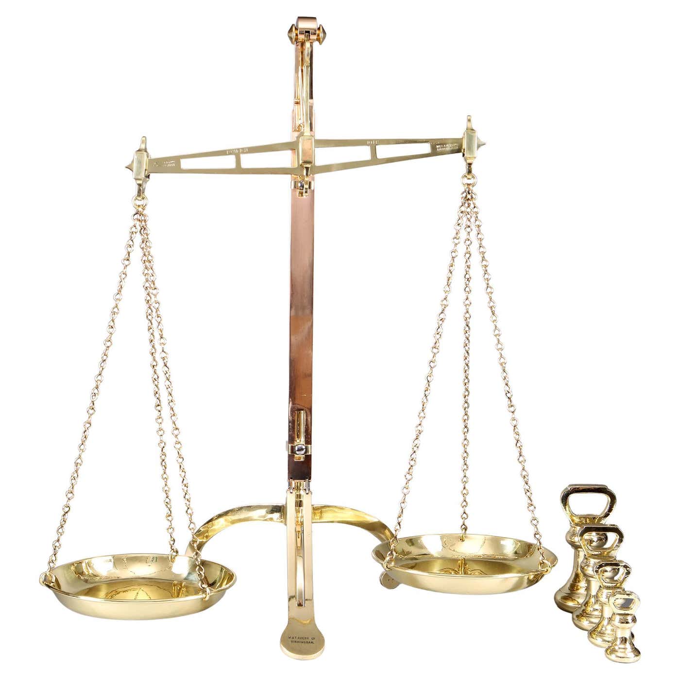Set of W T Avery 10 LB Bankers Balance Scales and Weights For Sale at ...
