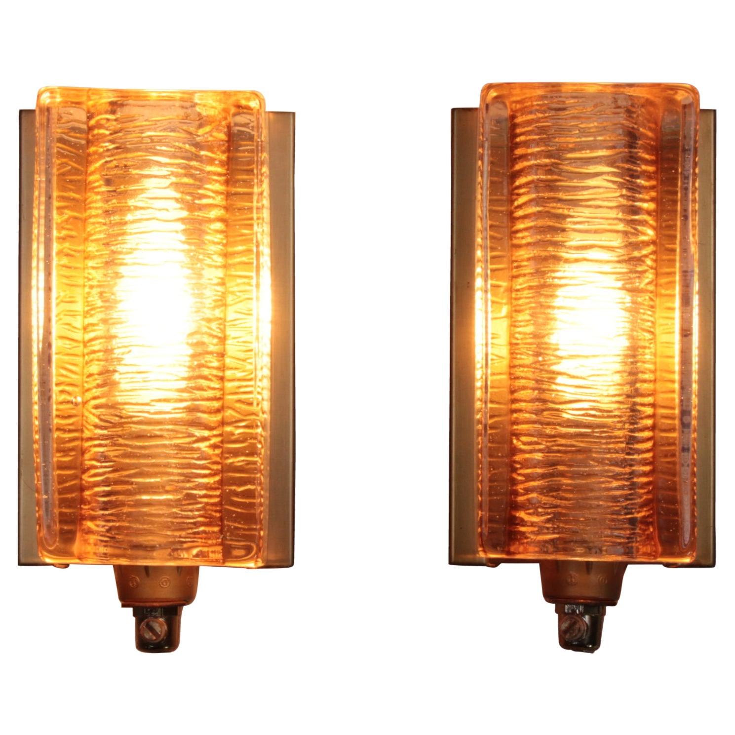 Set of 18 Wall Lamps, Made for a Hotel Casino Bar, circa 1950 For Sale
