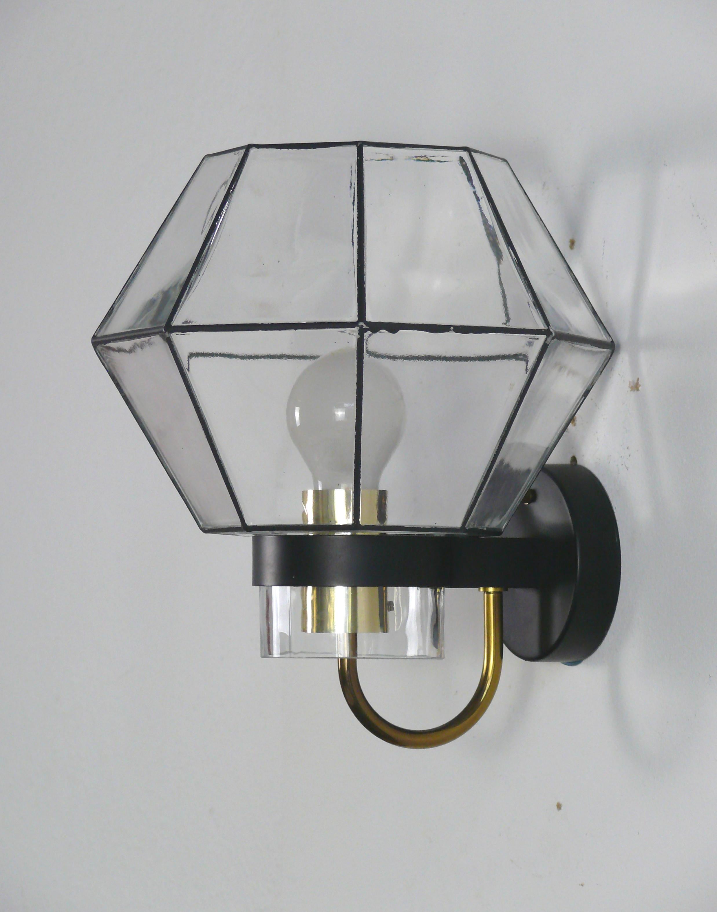 Mid-Century Modern Set of Wall Lights Made by Glashütte Limburg, 1970s