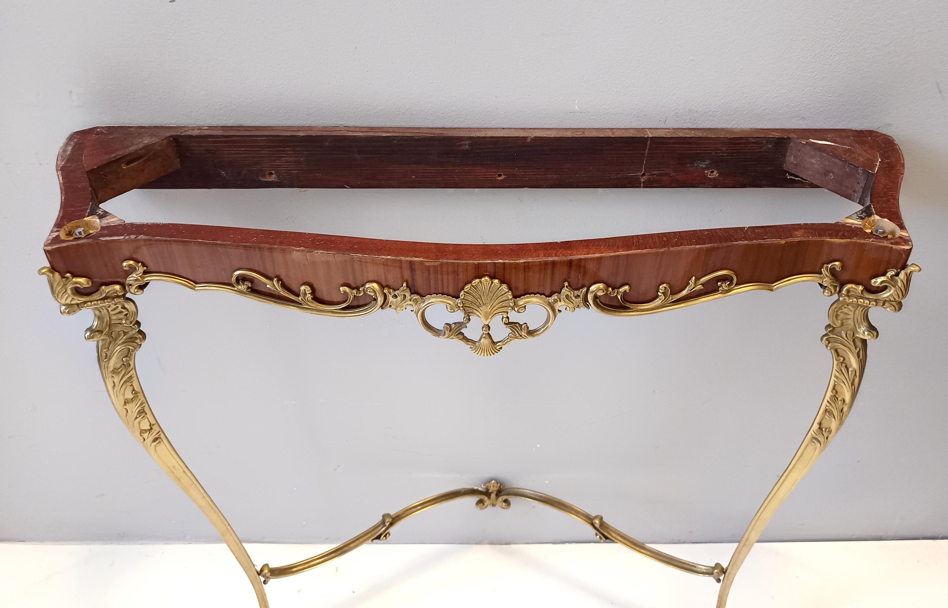 Miroir mural et console avec dessus en onyx et cadre en laiton, Italie en vente 3