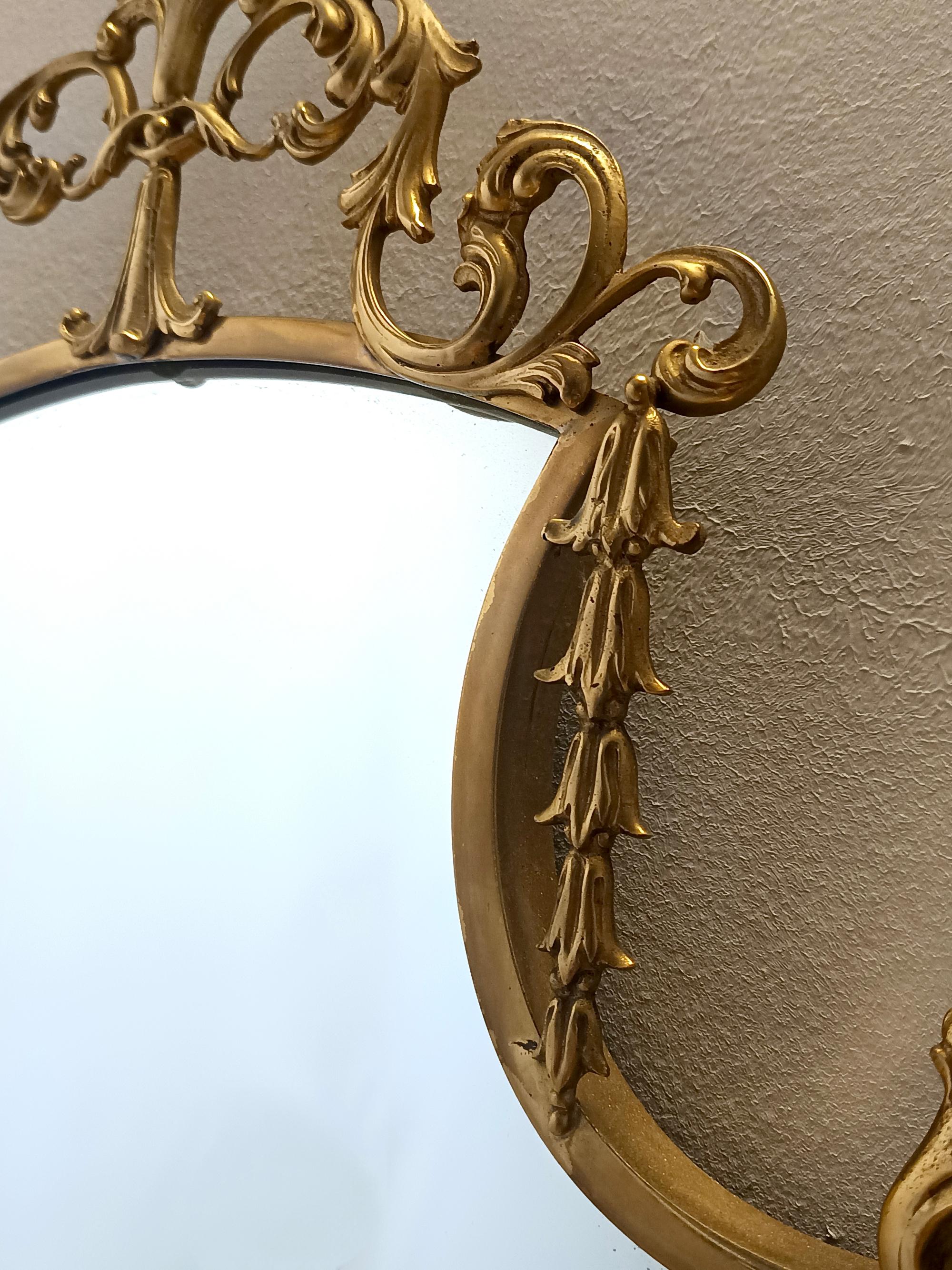 Miroir mural et console avec dessus en onyx et cadre en laiton, Italie en vente 5