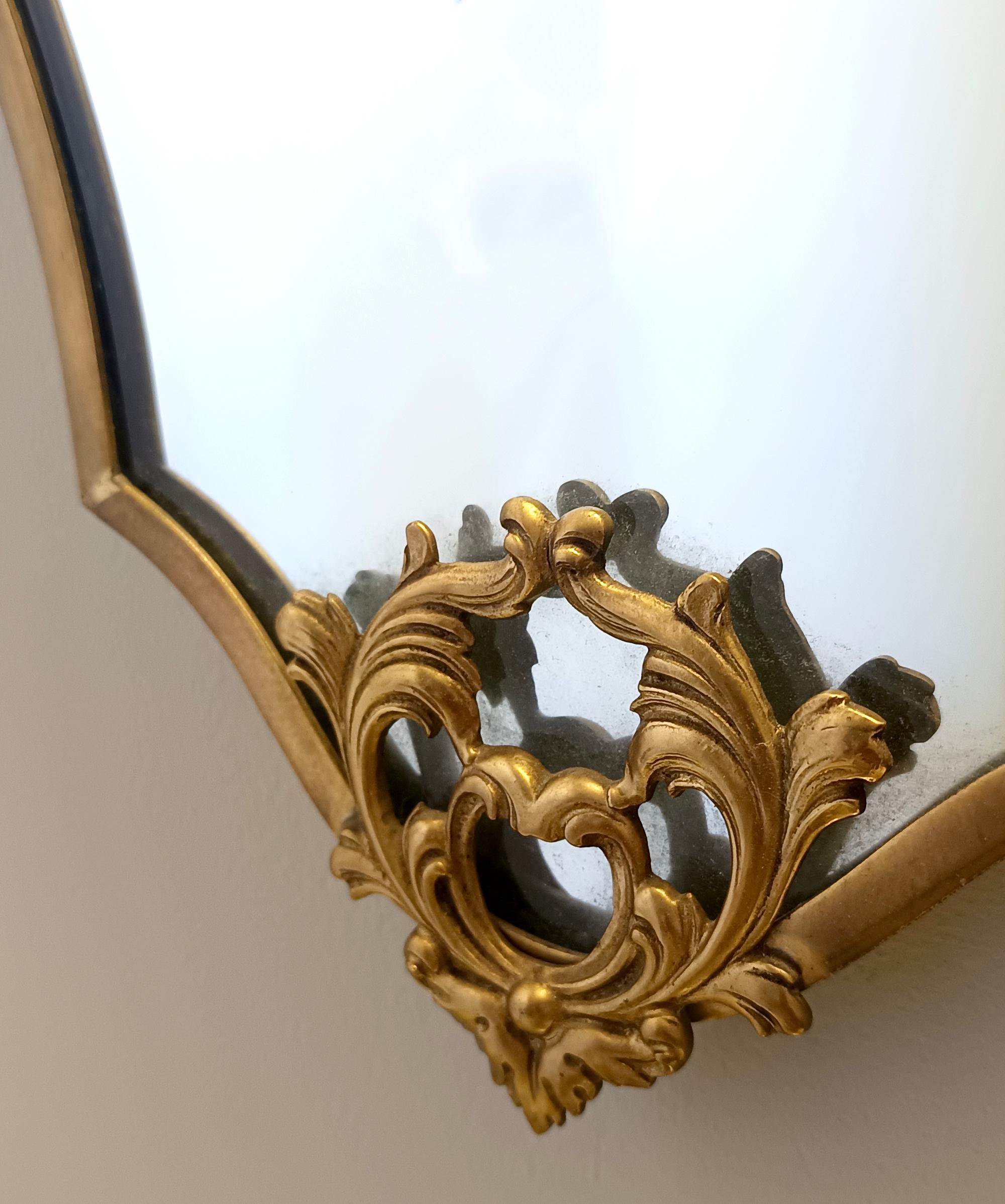 Miroir mural et console avec dessus en onyx et cadre en laiton, Italie en vente 7