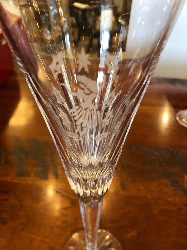 Set of Waterford Crystal 12 Days of Christmas Champagne Flutes at 1stDibs