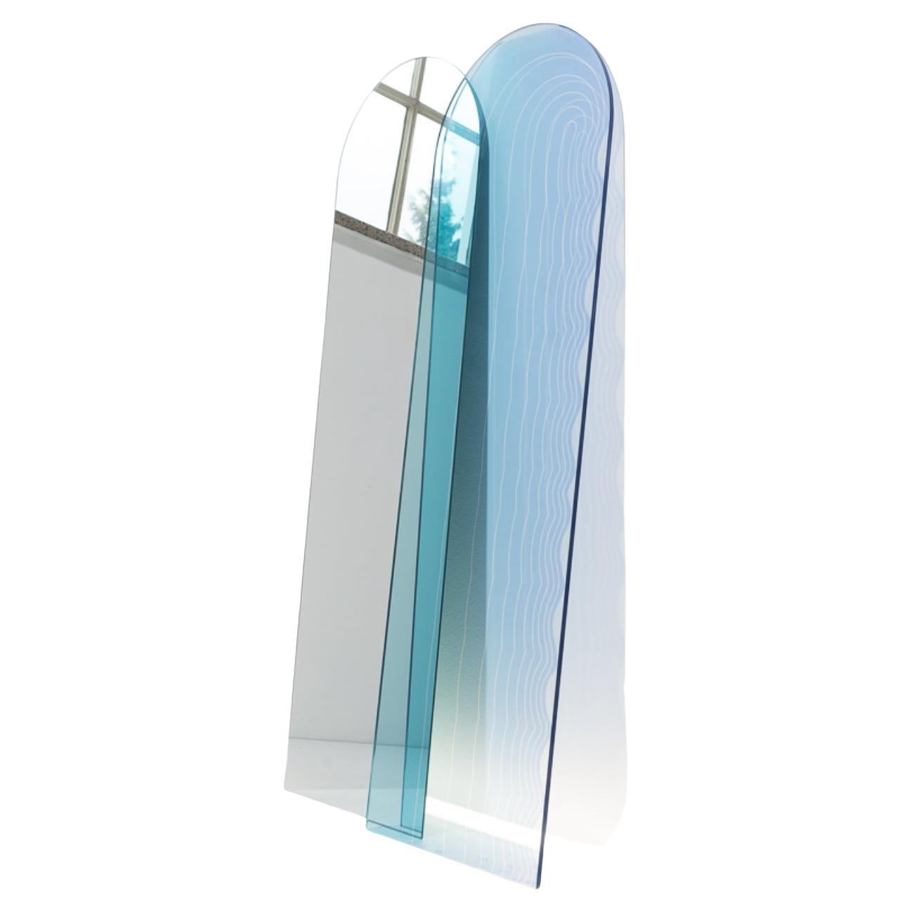 Set of Wave Infinity Glass Panel and Mirror by Studio Thier & Van Daalen