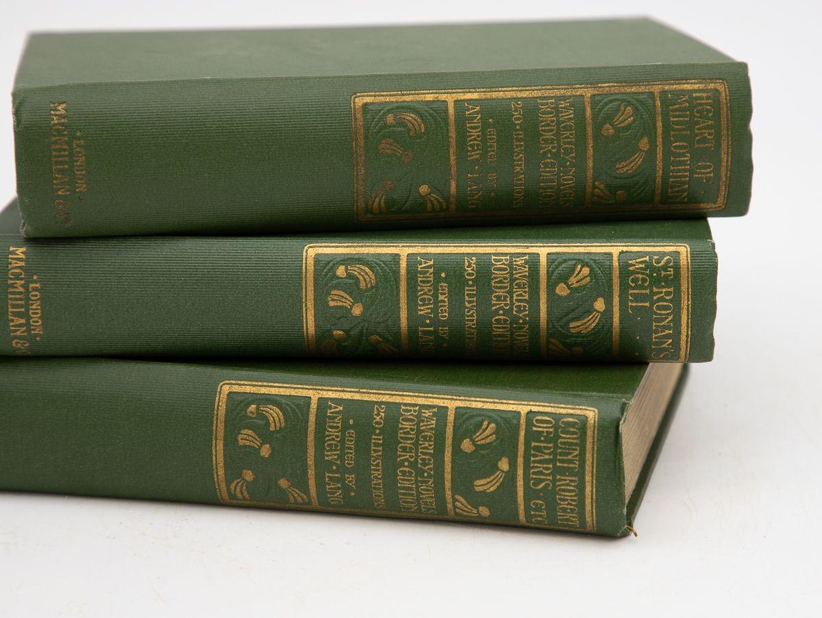 The Waverly Novels by Sir Walter Scott, is a beloved set of novels that were amongst the most read novels in Europe in the 19th century. The first book in the series was published in 1814. This is a set of three in green canvas binding. Each book is