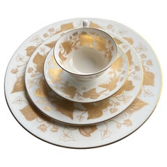 Set of Wedgewood Bone China - Pattern: Gold Leaf Ivy Circa 1970