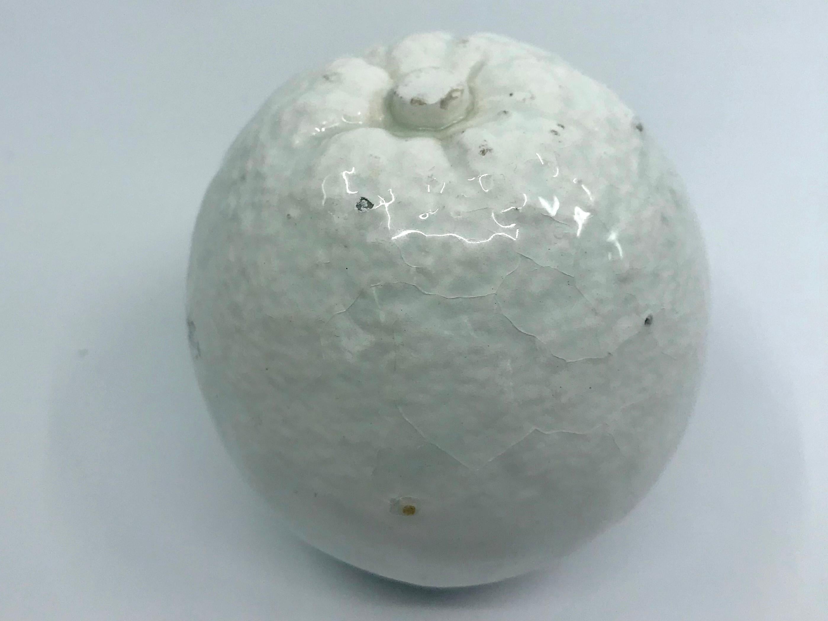 20th Century Set of White Glazed Spanish Ceramic Fruit For Sale
