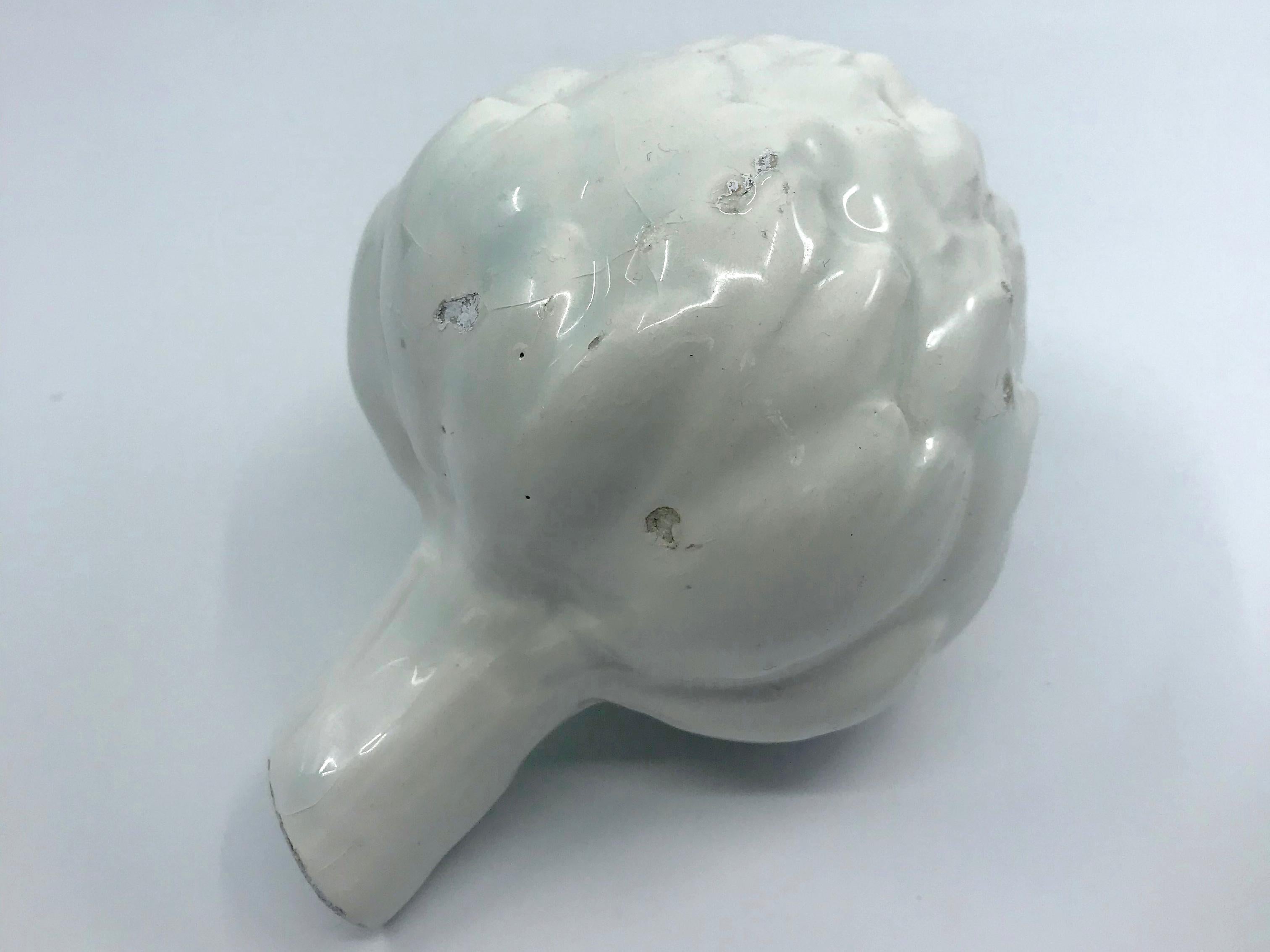 Set of White Glazed Spanish Ceramic Fruit For Sale 1