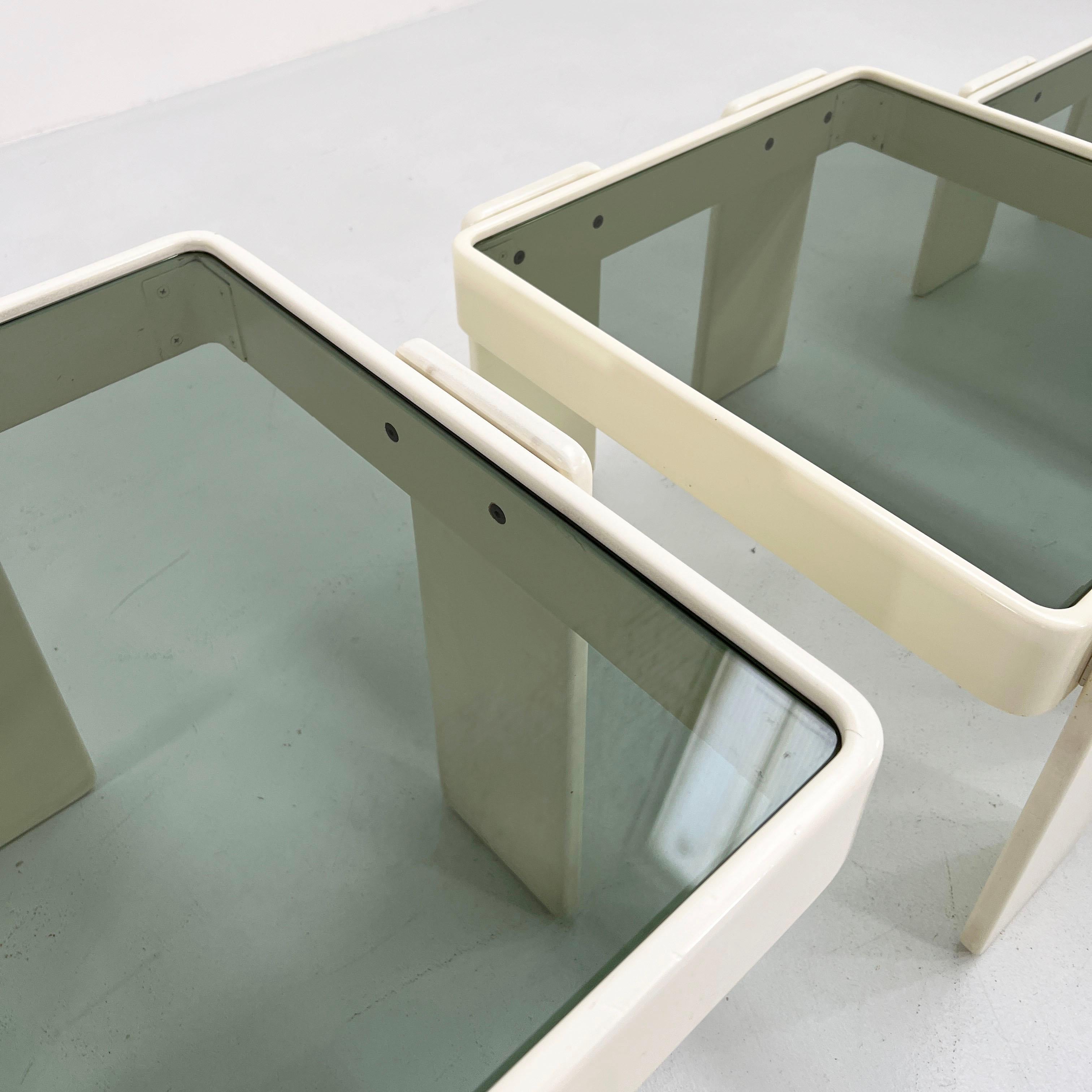 Late 20th Century Set of White Nesting Tables by Gianfranco Frattini for Cassina, 1970s