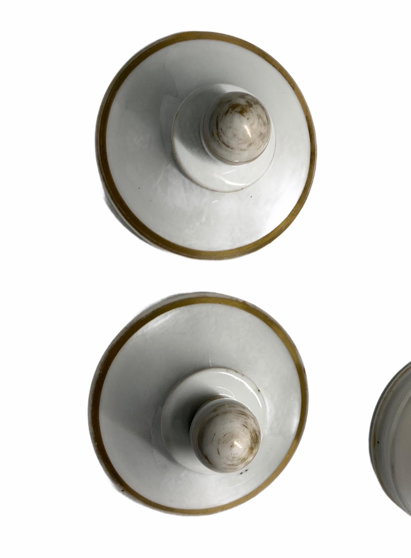 19th Century Set of White Porcelain Apothecary Jars