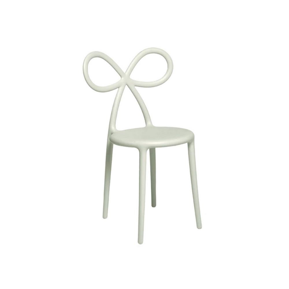 Modern Set of White Rabbit Chair and Table with White Ribbon Chair, Made in Italy For Sale