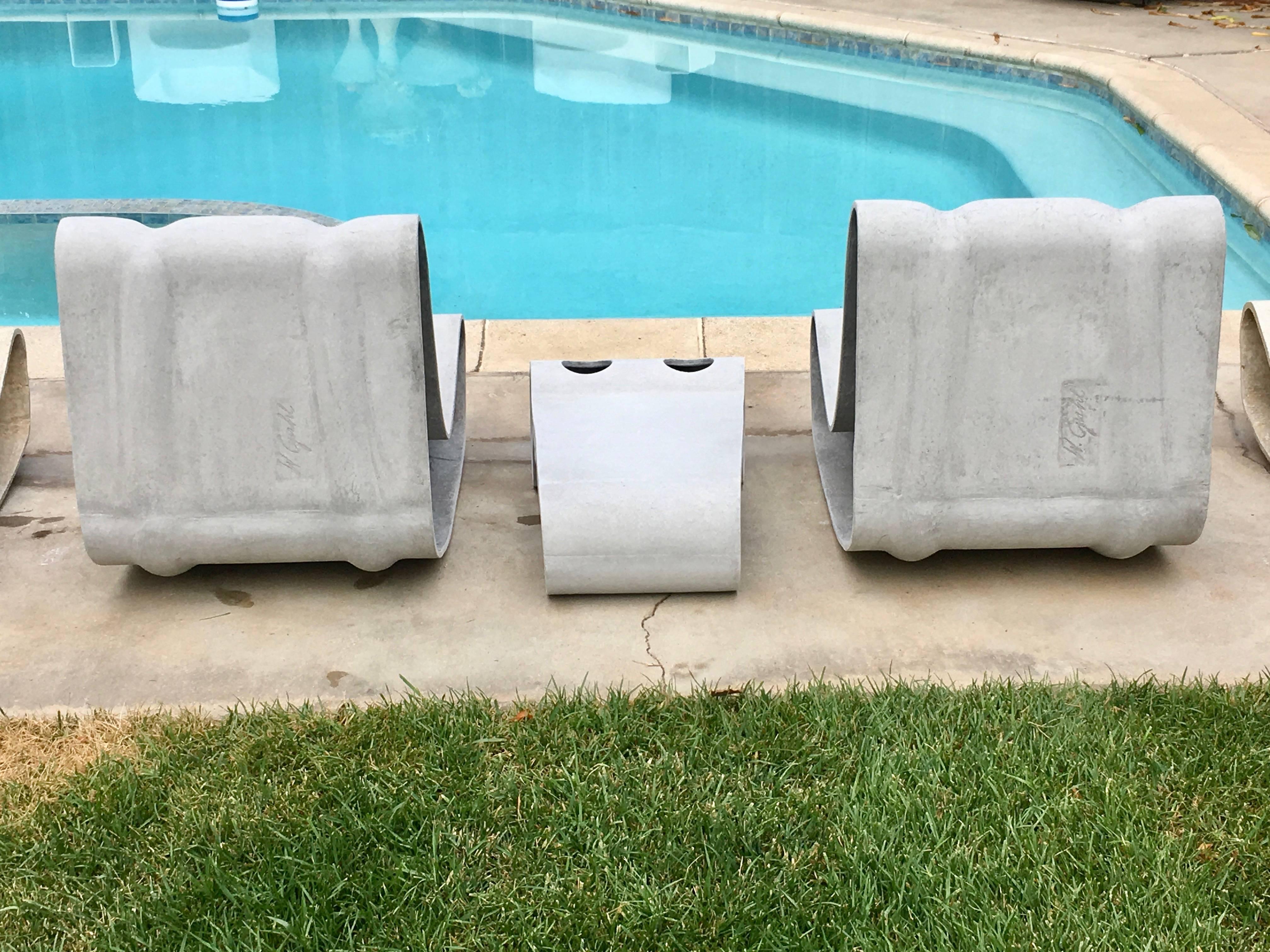 Swiss Set of Willy Guhl Loop Chairs and Matching Table