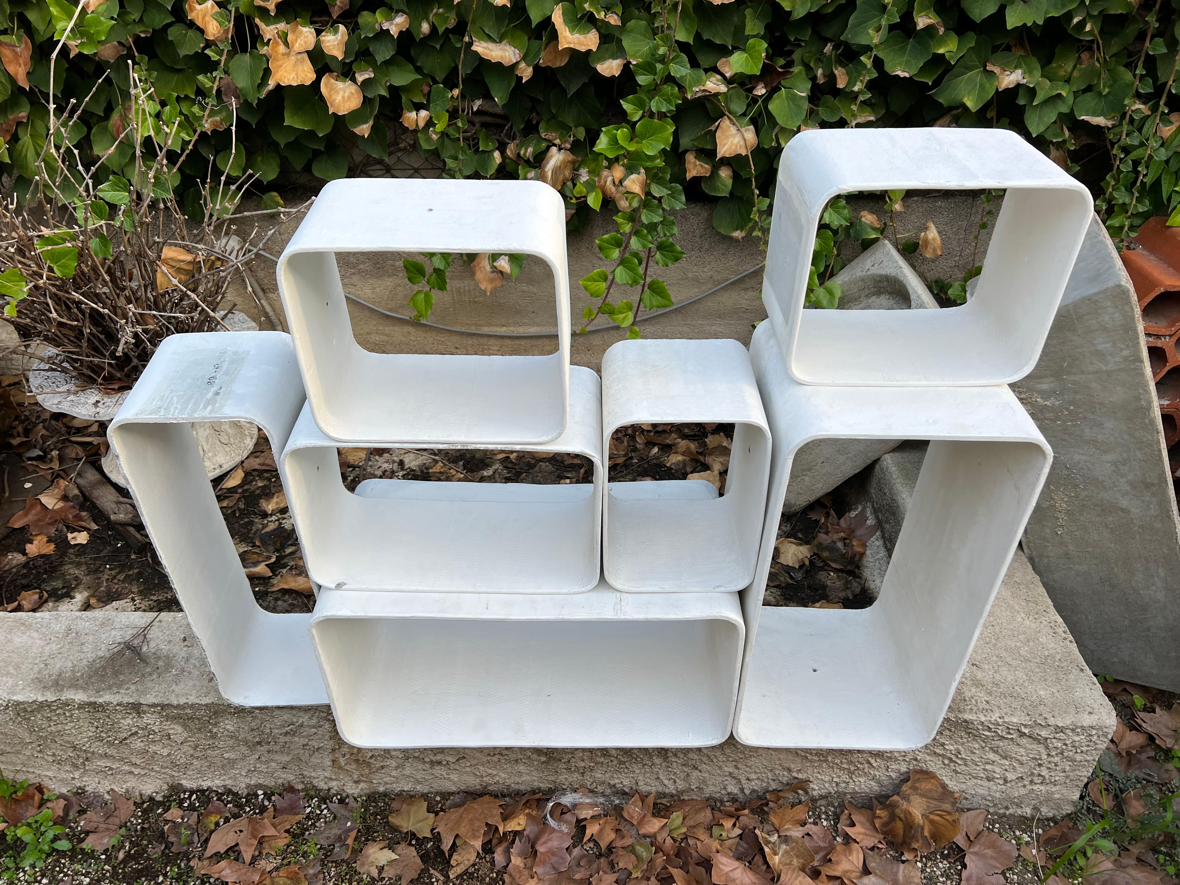 Industrial Set of Willy Guhl Shelves Cube , 1968 Midcentury 