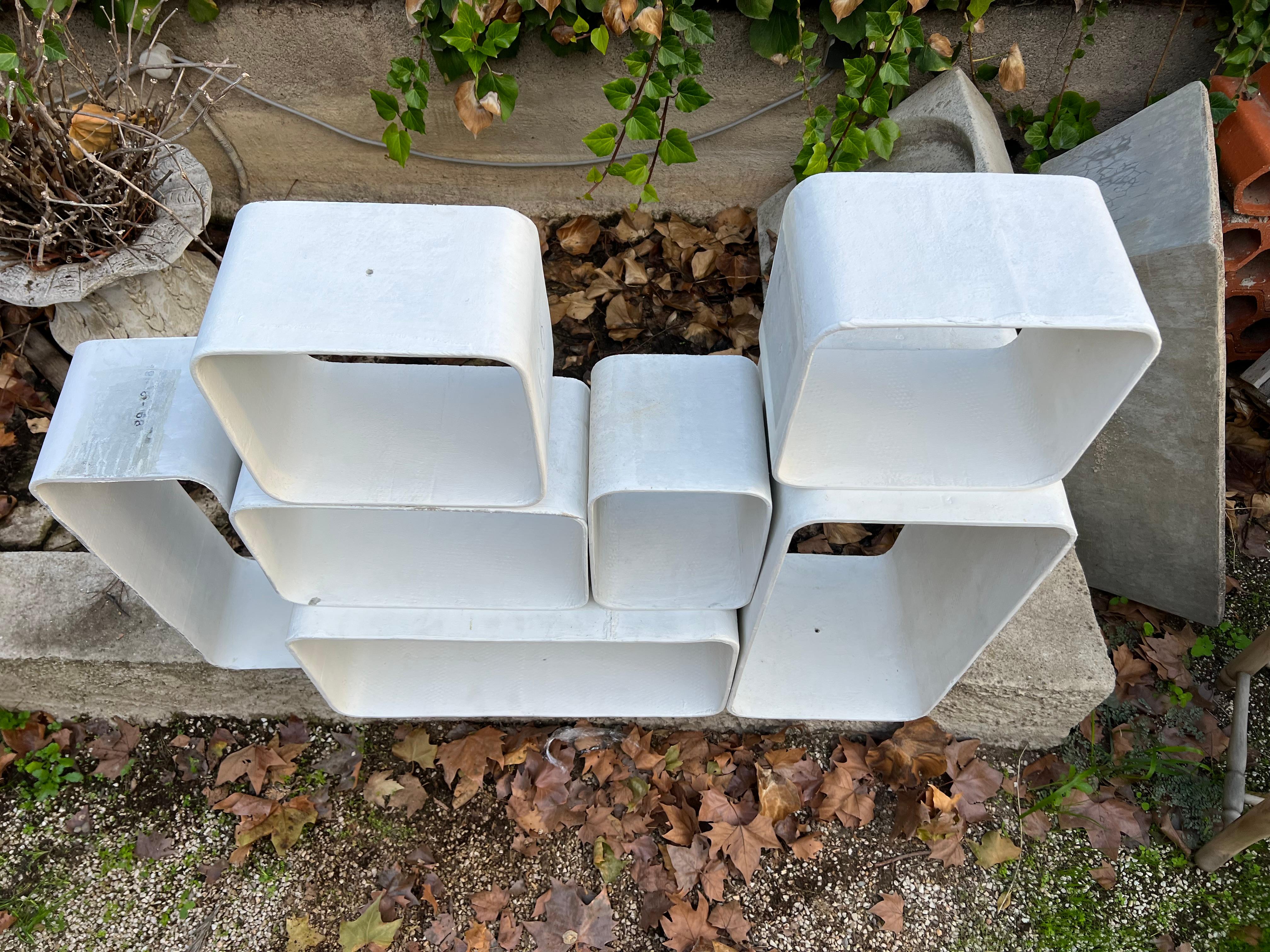 Cement Set of Willy Guhl Shelves Cube , 1968 Midcentury 