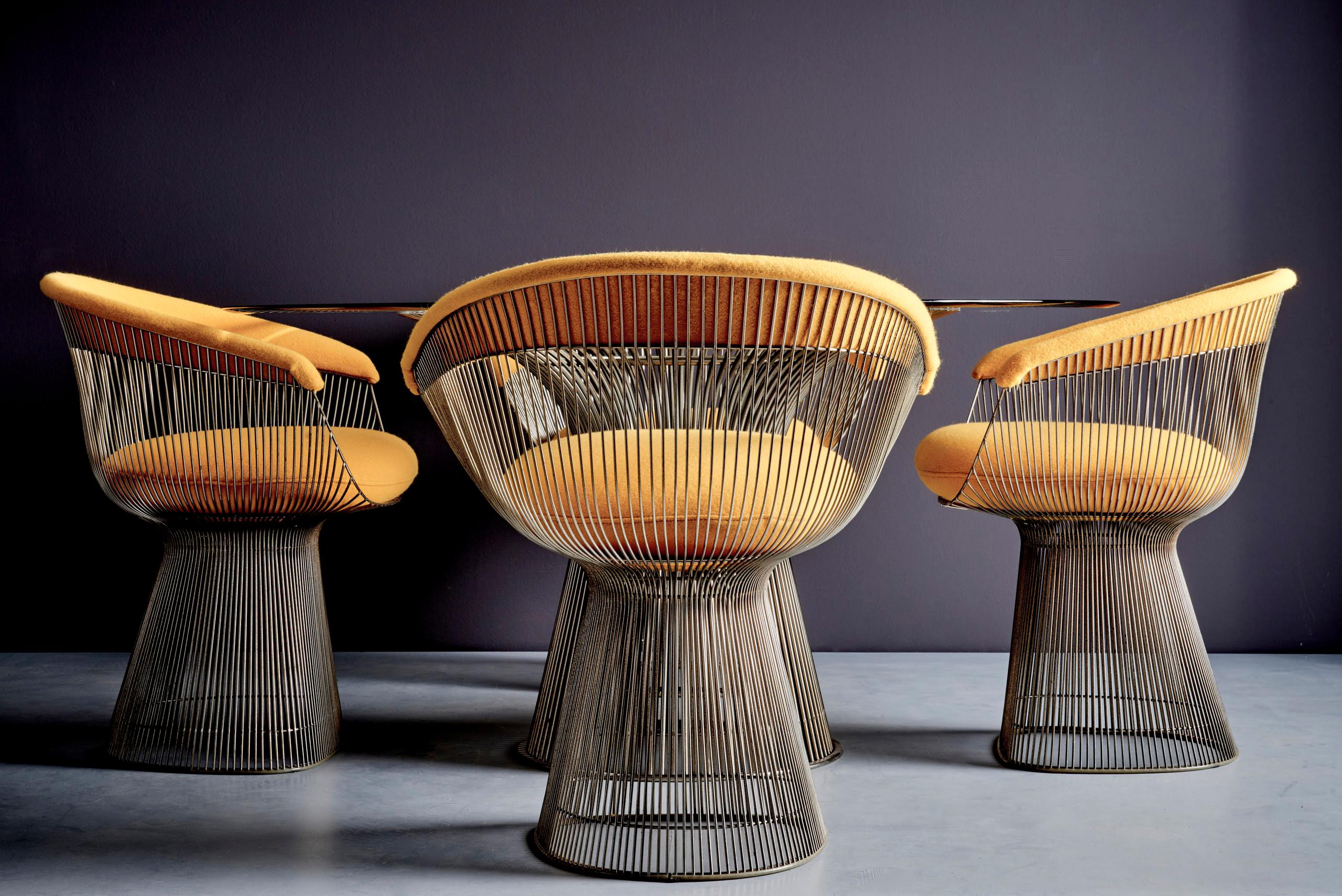 Set of Wire Dining Table and Four Chairs by Warren Platner for Knoll, US - 1960s (Moderne der Mitte des Jahrhunderts) im Angebot