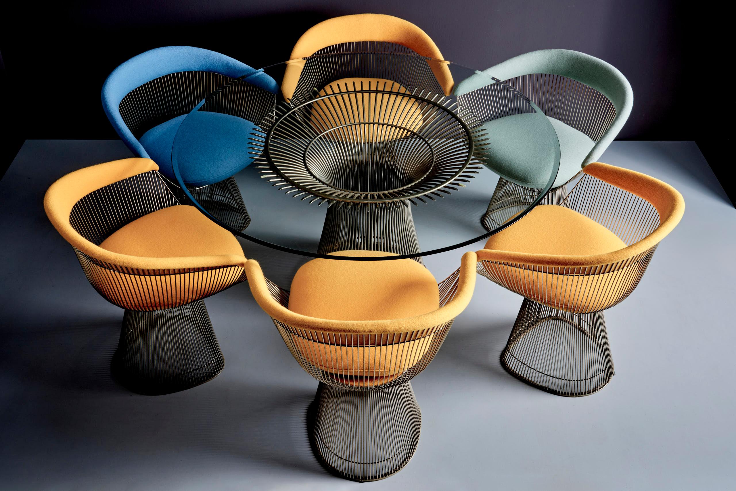 Set of Wire Dining Table and Four Chairs by Warren Platner for Knoll, US - 1960s im Angebot 2