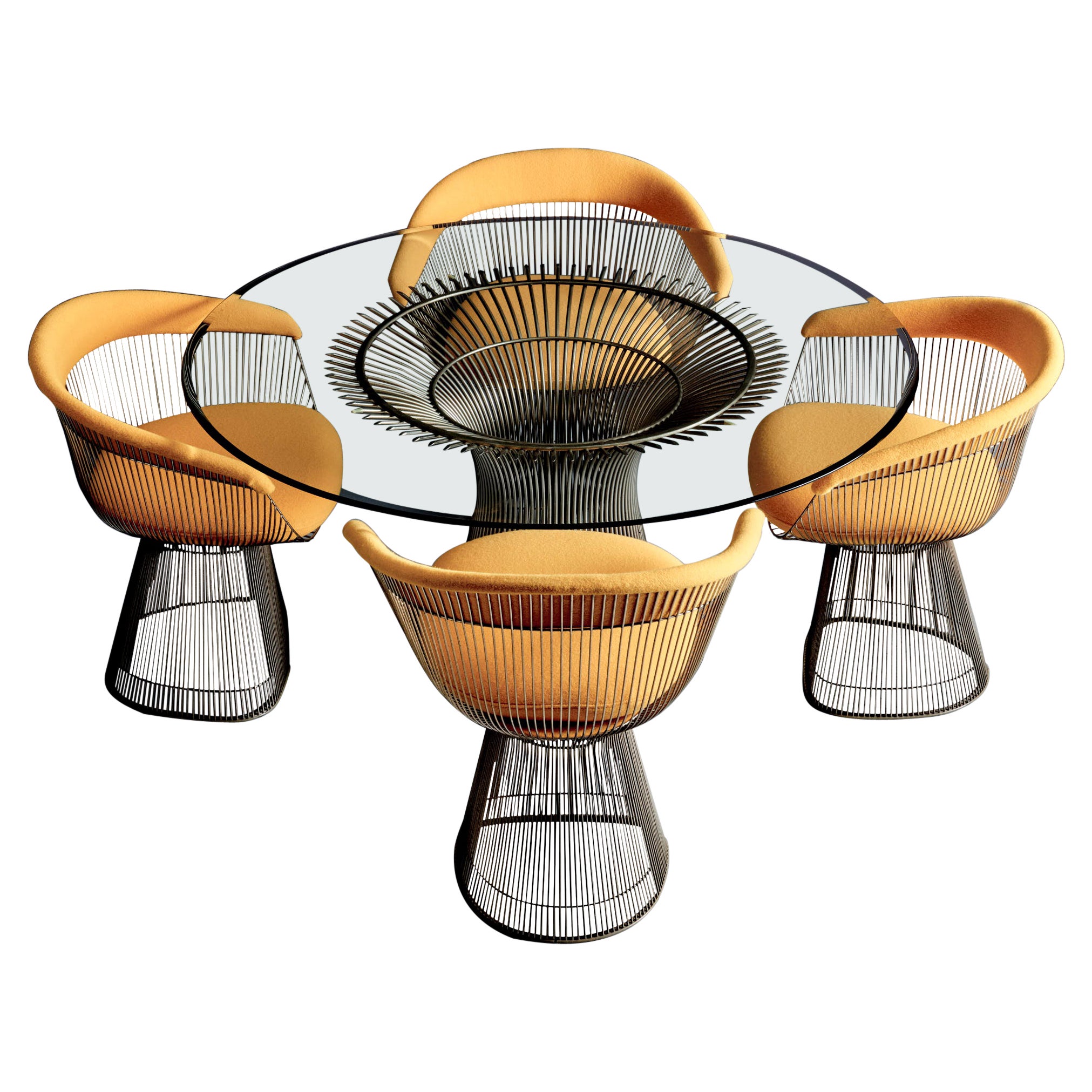 Set of Wire Dining Table and Four Chairs by Warren Platner for Knoll, US - 1960s im Angebot