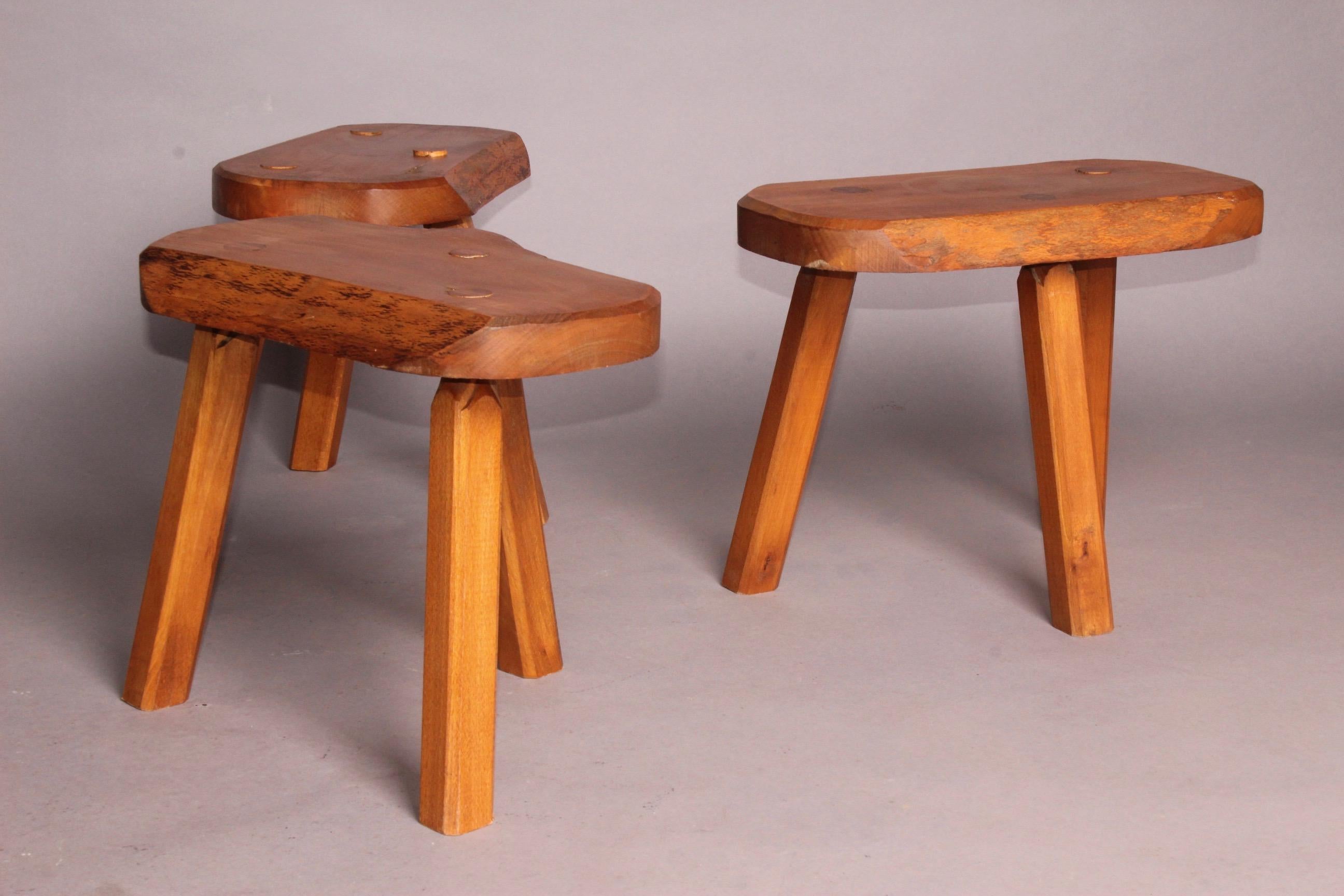 Set of wood French stools.