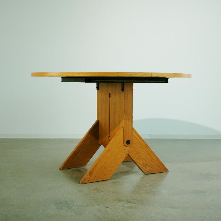 20th Century Set of Wood Table and Four Chairs by Gigi Sabadin, circa 1970 For Sale