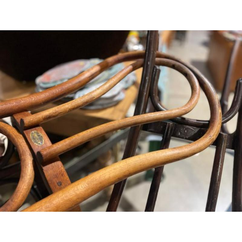 Set of Wooden Bistro Chairs, France, 1920s
 
 Additional information:
 Material: Wood
 Color: Brown
 Design Period: 1920 to 1949
 Year: 1920
 Country of Manufacture: France
 Style: Classical, French, Industrial, Antique
 Product Code: LA-2121291

