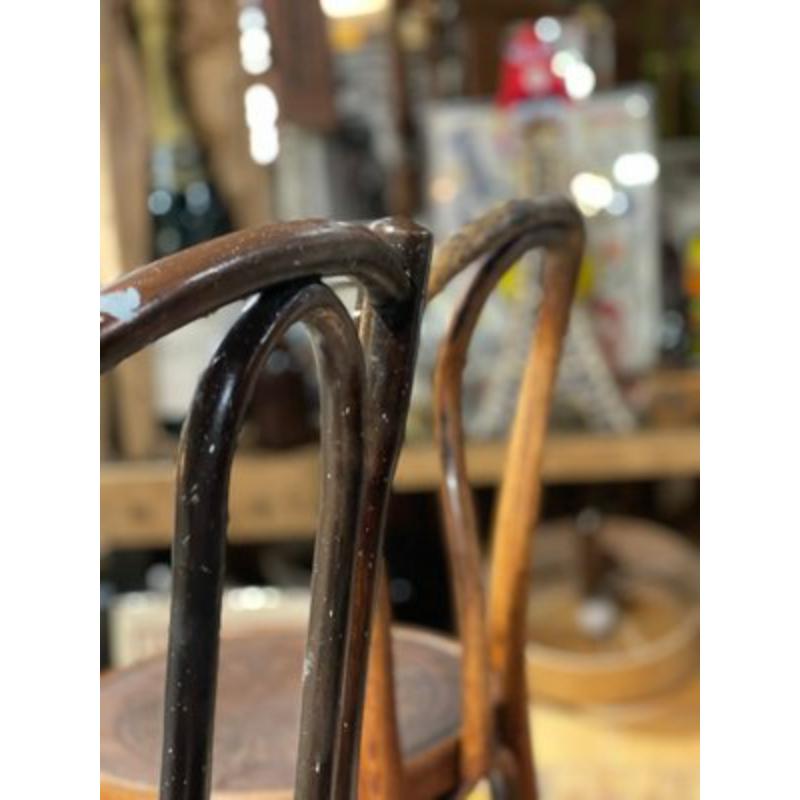 Industrial Set of Wooden Bistro Chairs, France, 1920s For Sale