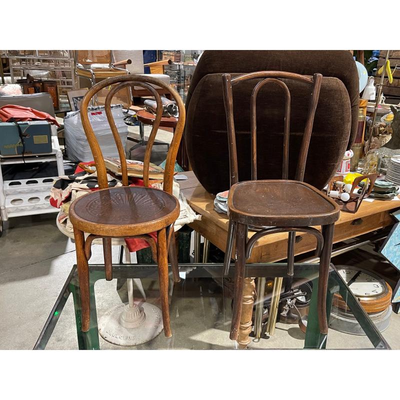 20th Century Set of Wooden Bistro Chairs, France, 1920s For Sale