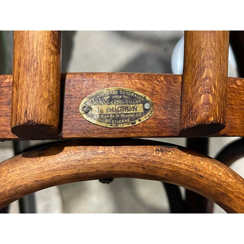 Set of Wooden Bistro Chairs, France, 1920s For Sale 1
