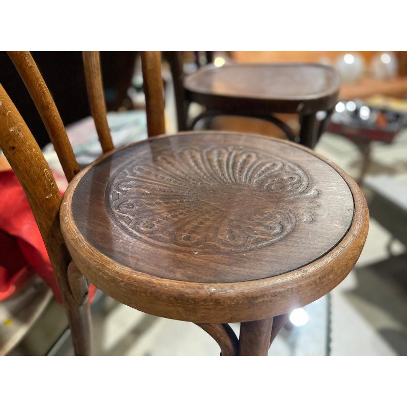 Set of Wooden Bistro Chairs, France, 1920s For Sale 3