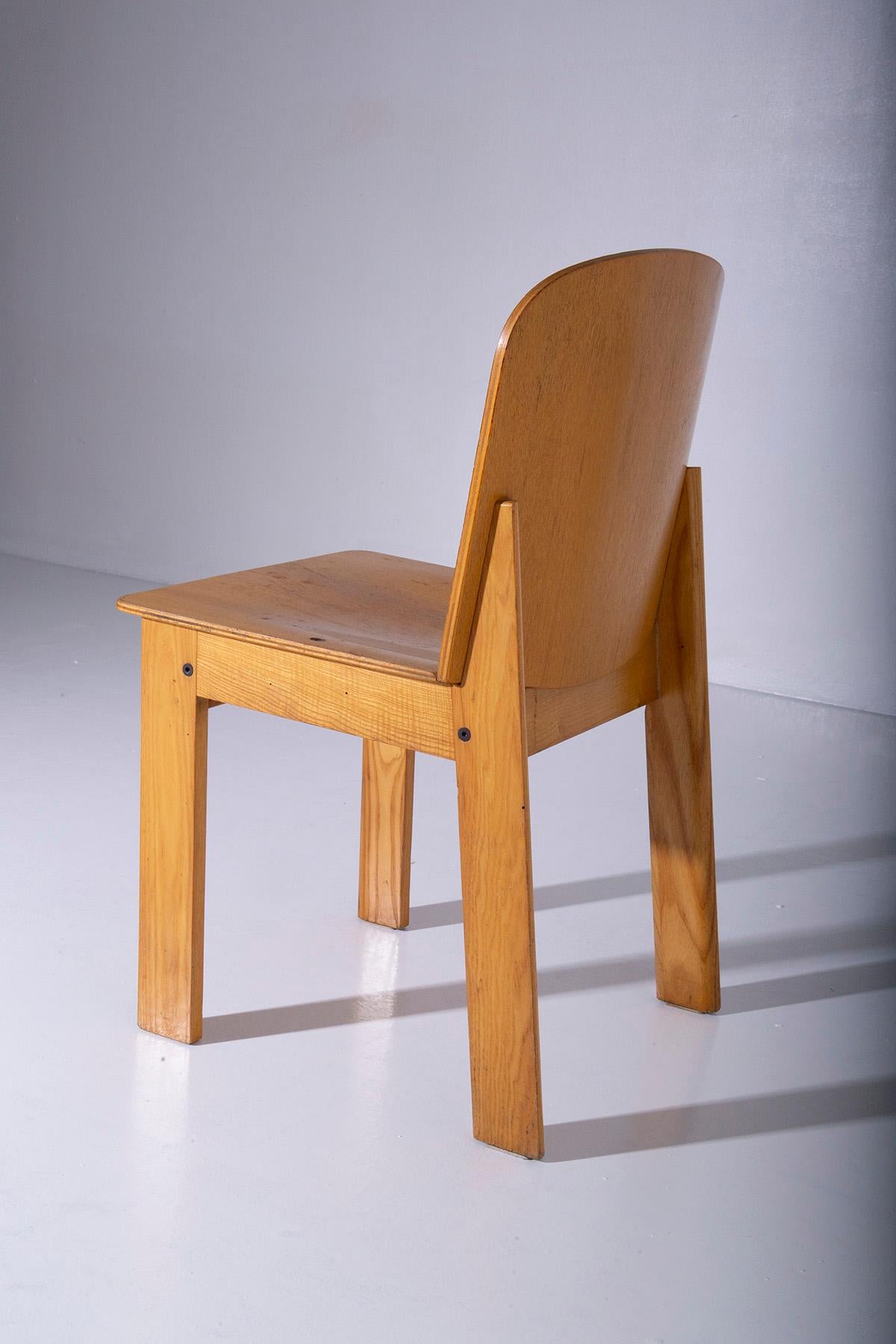 Satz Holzstühle von Luca Meda für Longoni (Italian) im Angebot