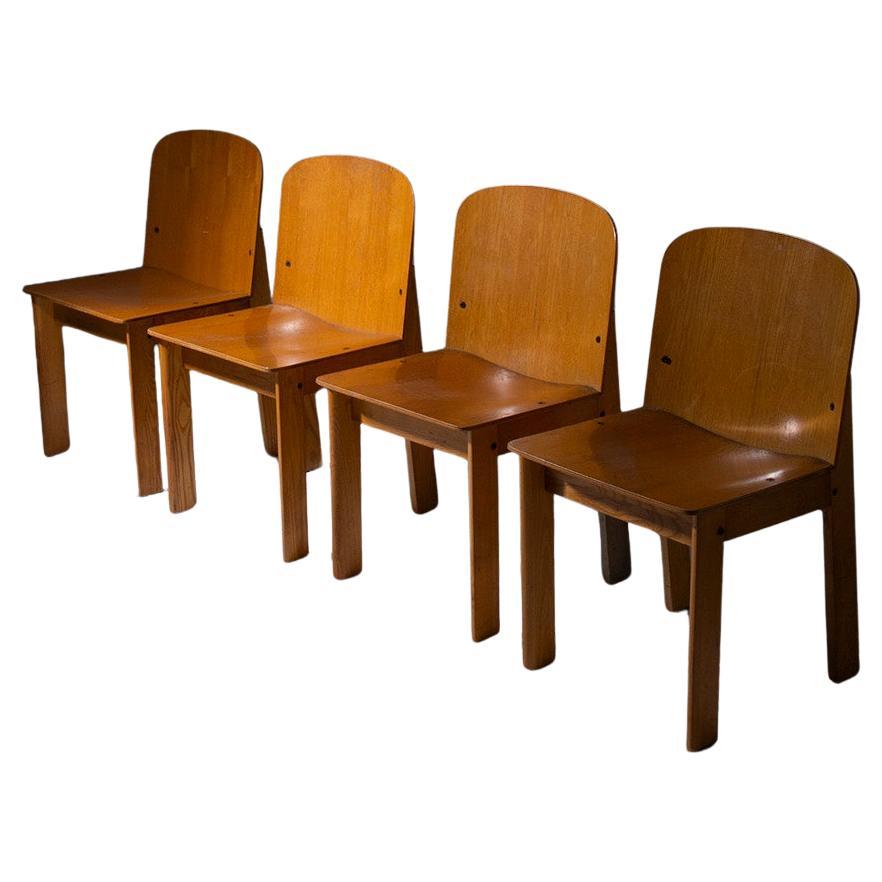 Set of wooden Chair by Luca Meda for Longoni