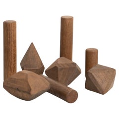Ensemble de modèles géométriques en bois, style Bauhaus - Allemagne, vers 1940