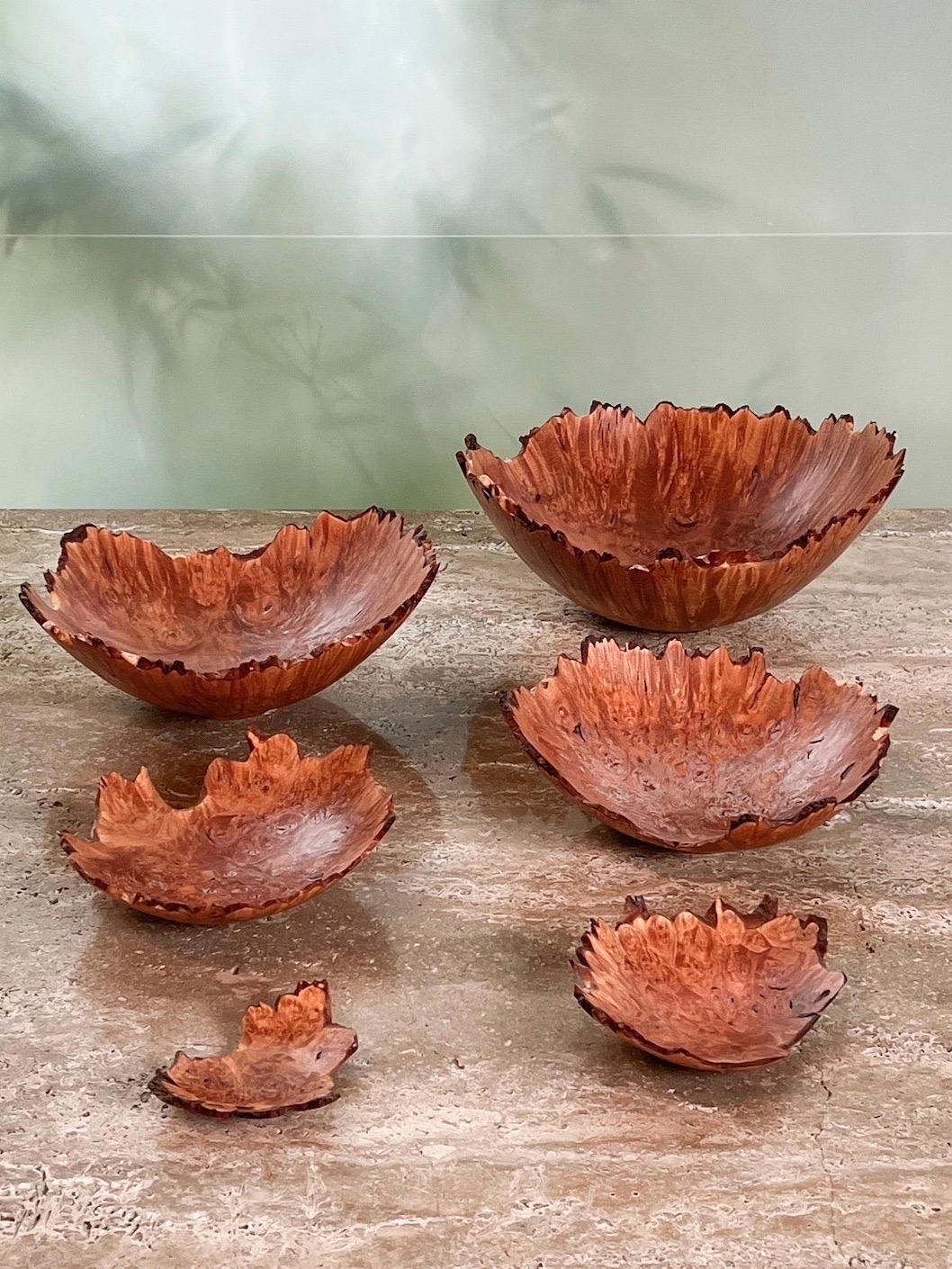 Burl Set of Wooden Nesting Bowls by Mike Mahoney 
