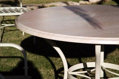 Set di tavolo da pranzo e poltrone in ferro battuto, mobili da giardino o patio