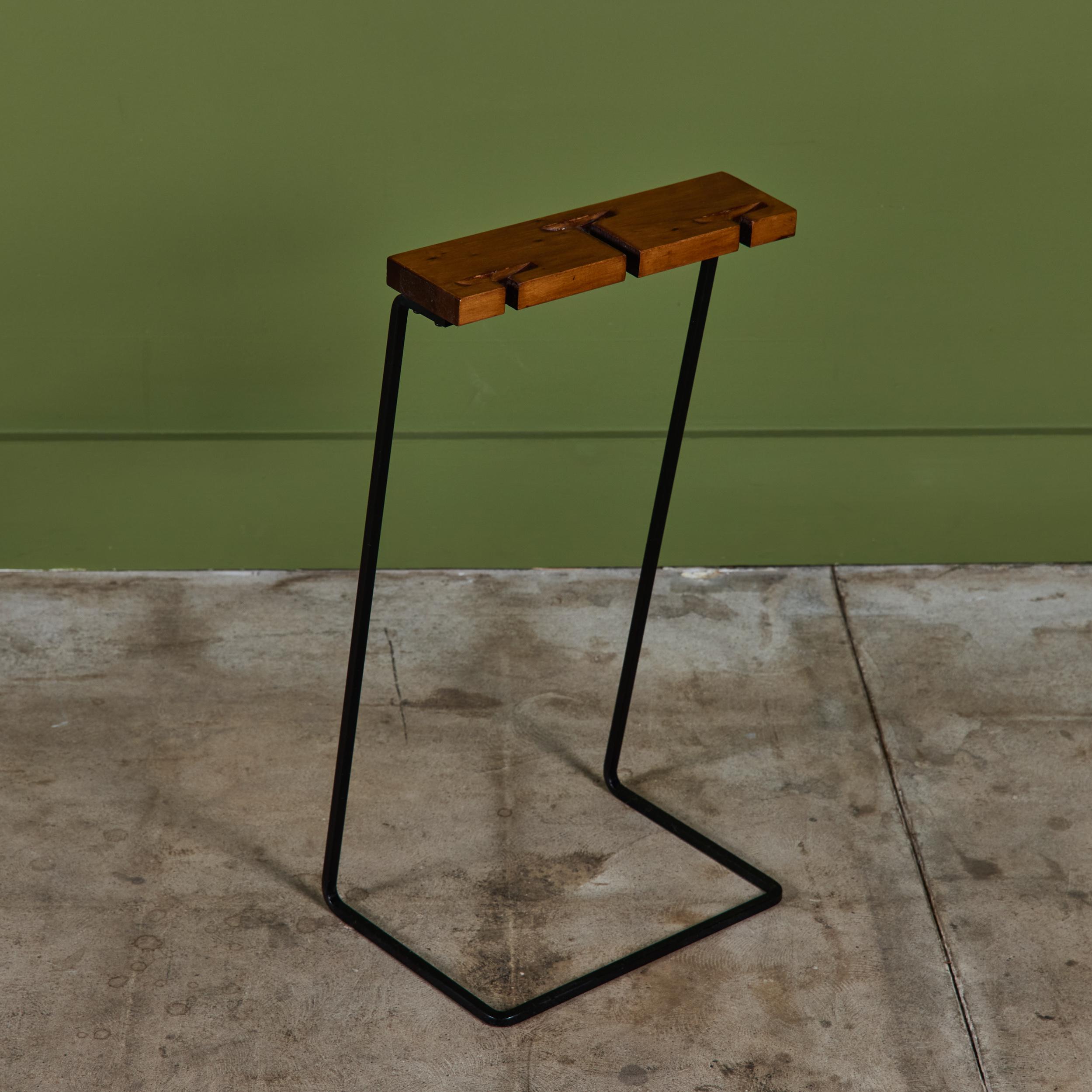 Set of Wrought Iron Fireplace Tools with Wood Handles For Sale 8