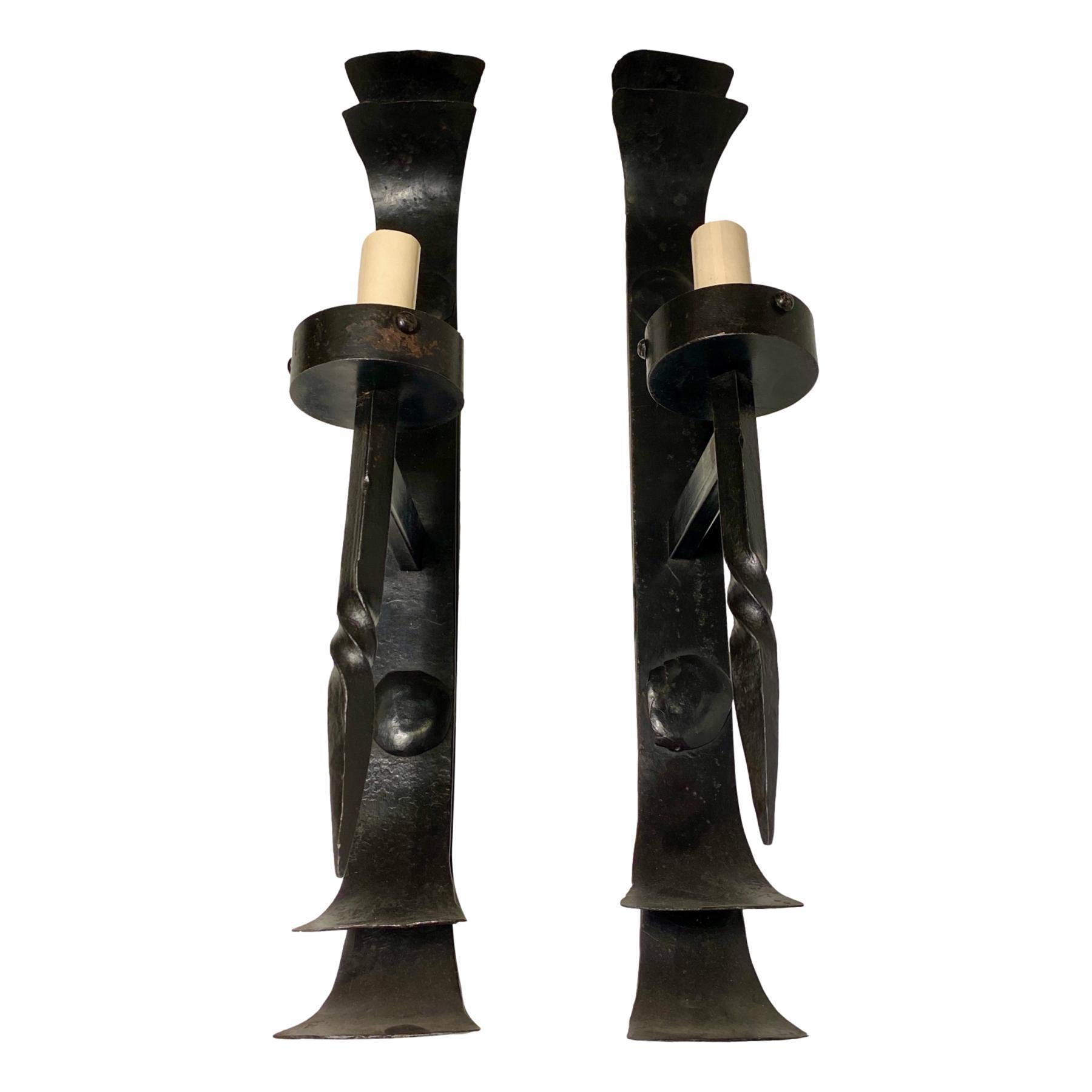 Italian Set of Wrought Iron Sconces, Sold in Pairs