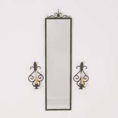 Ensemble composé d'un miroir mural et d'appliques en fer forgé, Taidetakomo Antti Hakkarainen, années 1930