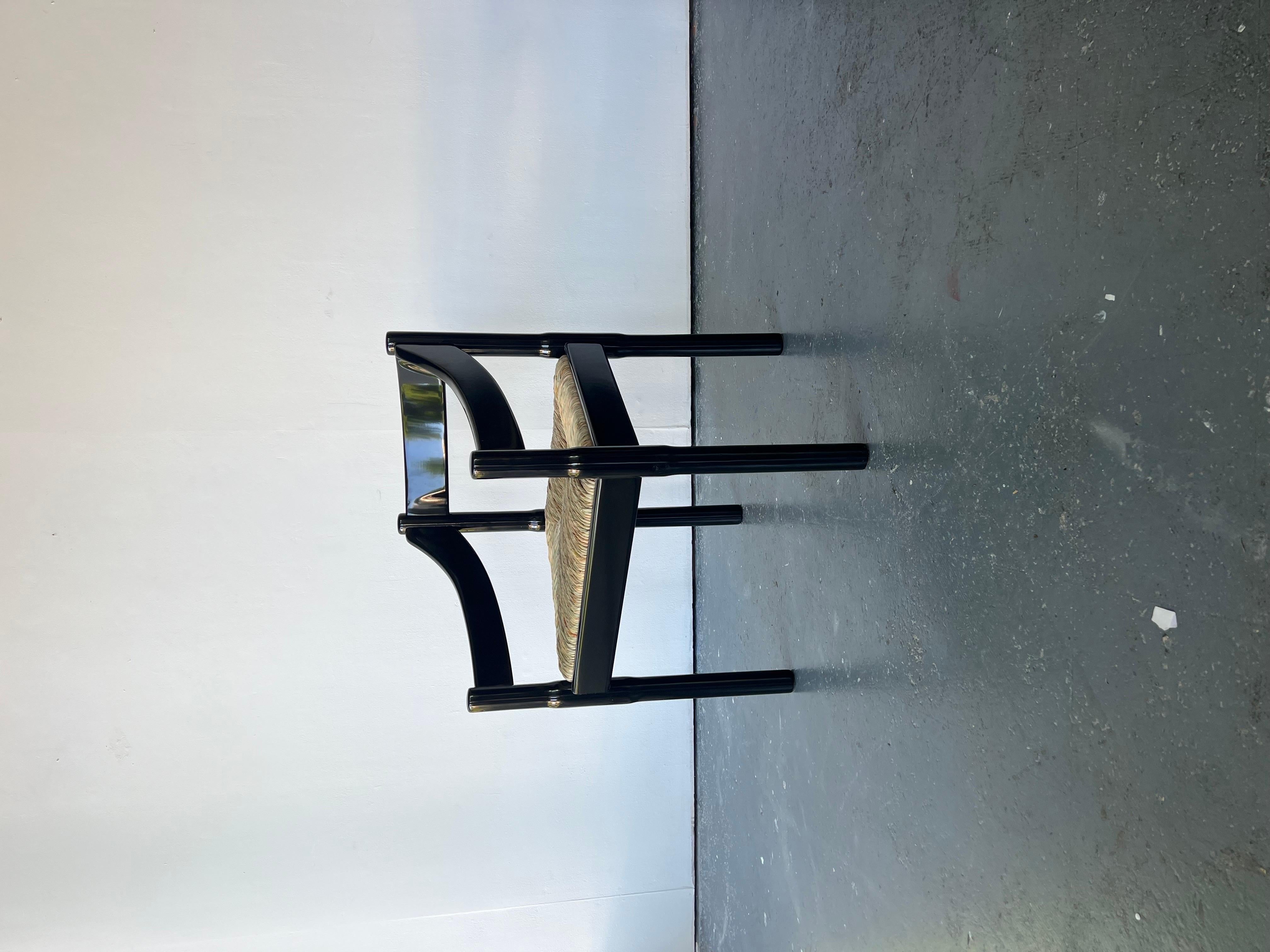 Set of x2 Glossy Black Carimate Carver Chairs By Vico Magistretti For Sale 5