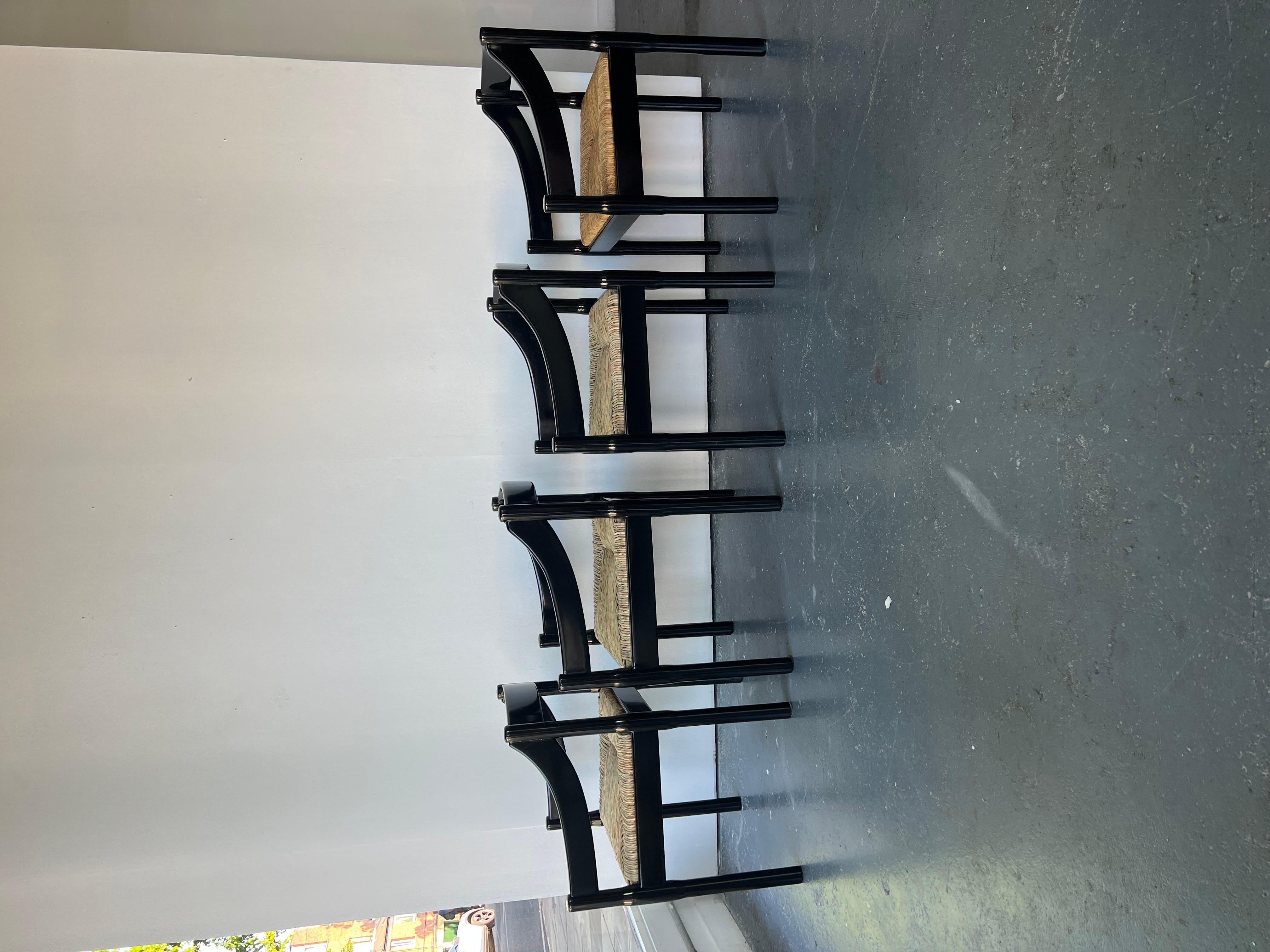 Mid-20th Century Set of x2 Glossy Black Carimate Carver Chairs By Vico Magistretti  For Sale