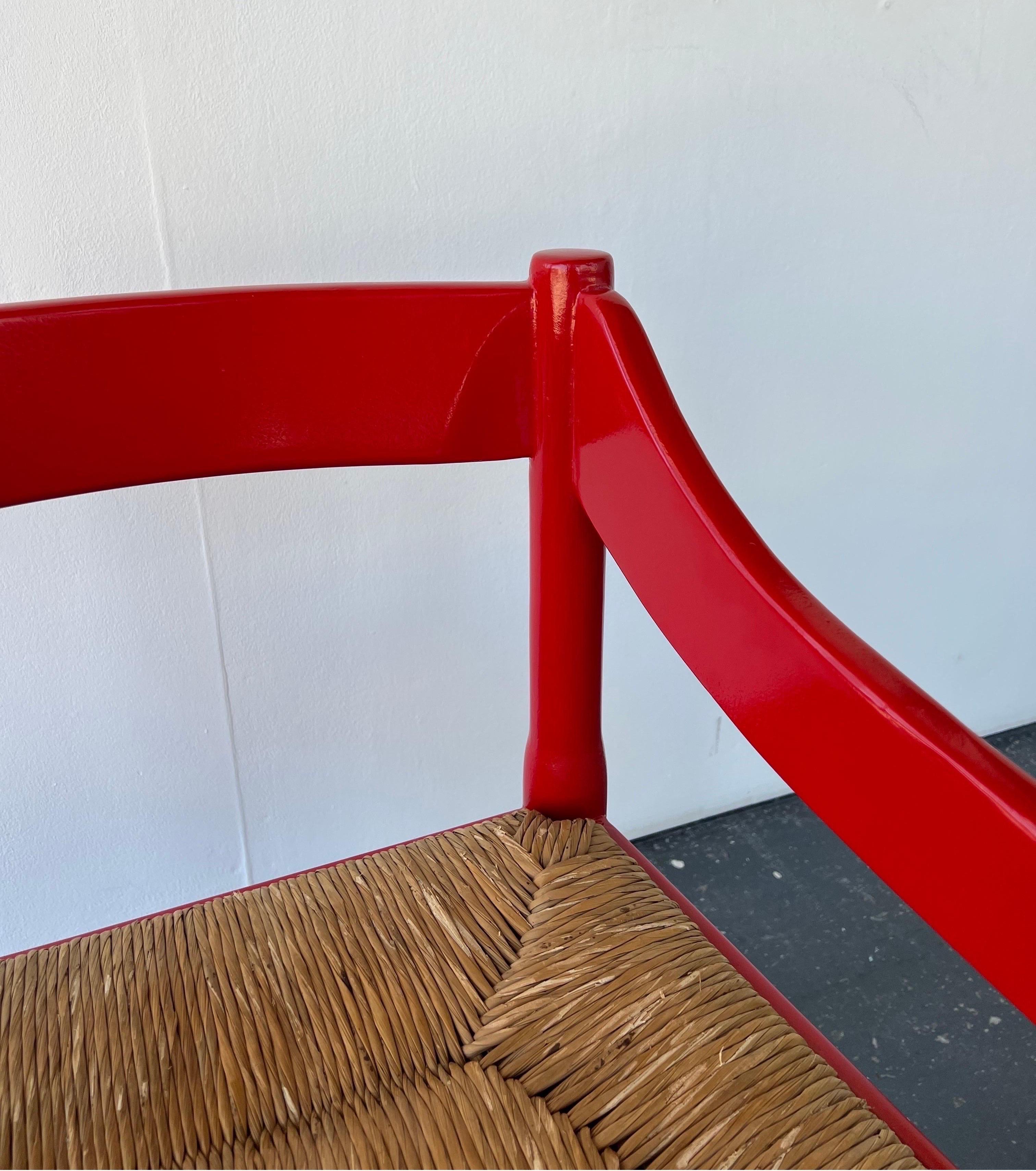 Single Glossy Red Carimate Carver Chair by Vico Magistretti for Habitat 1