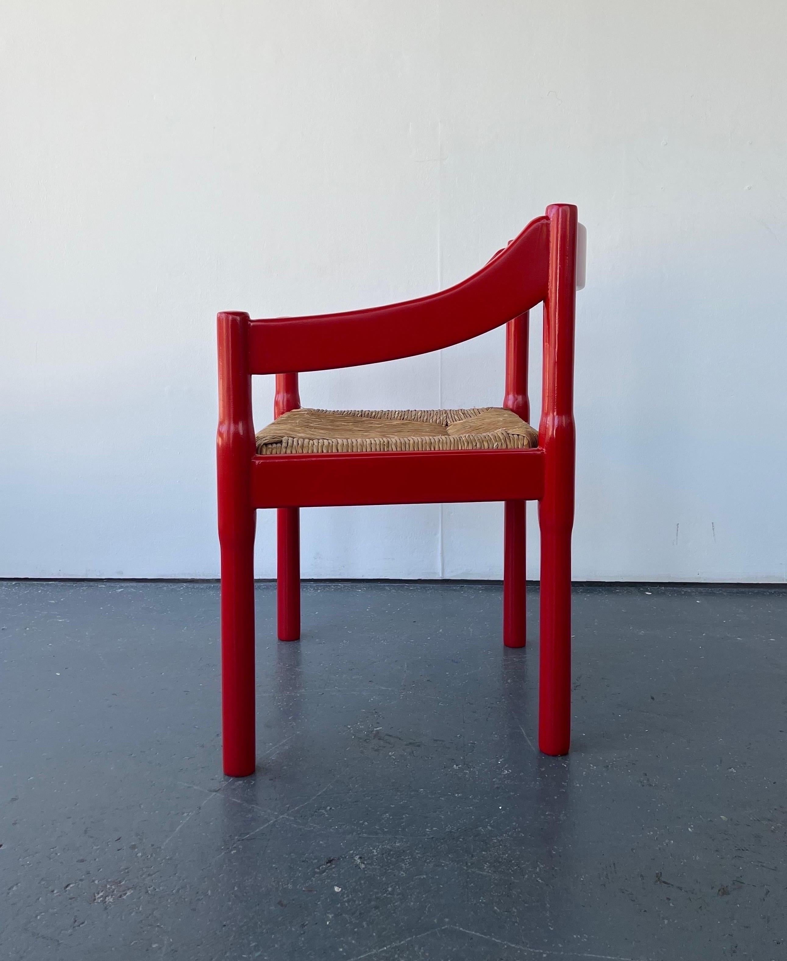 Single Glossy Red Carimate Carver Chair by Vico Magistretti for Habitat 2