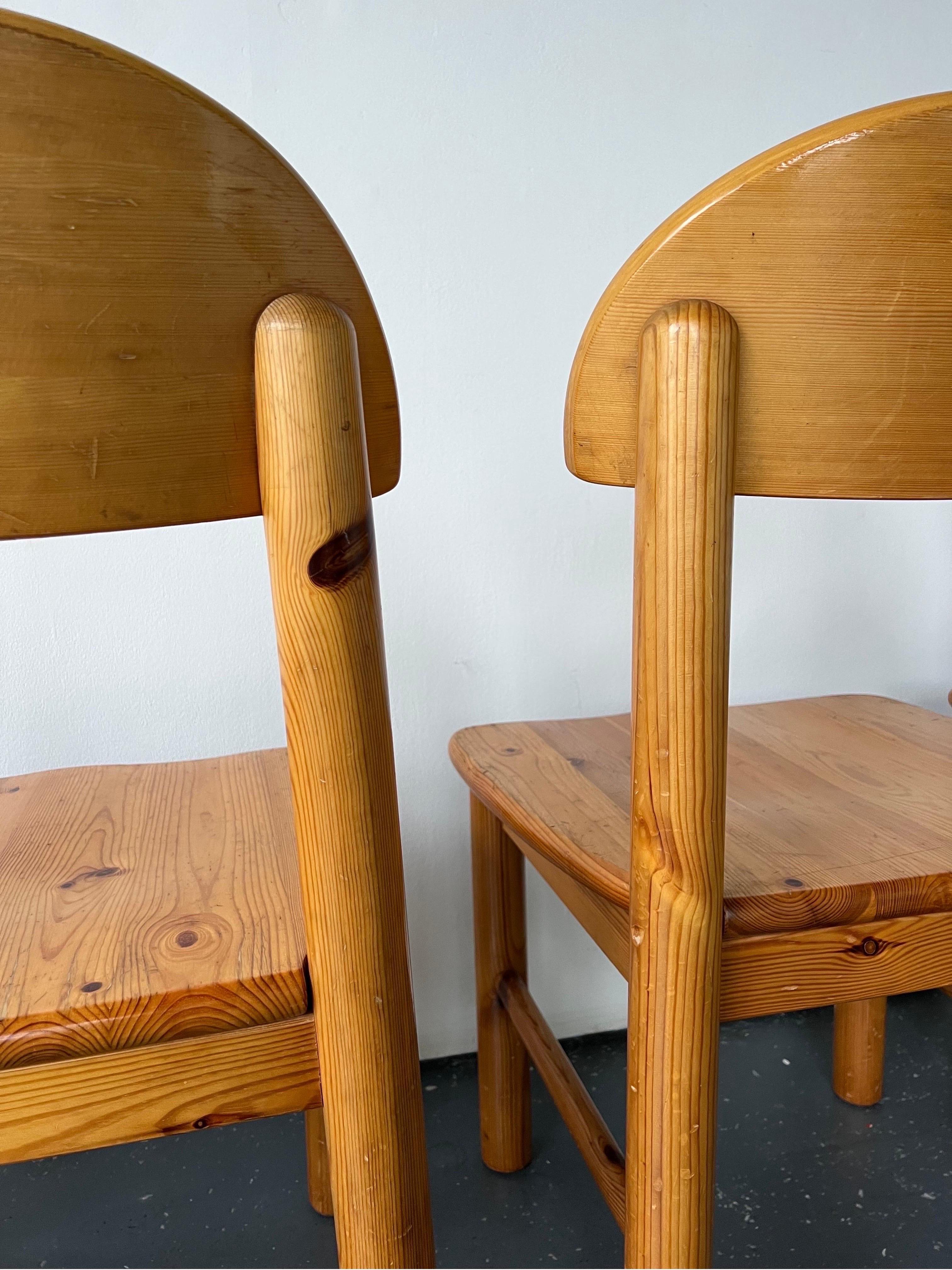 Set of x4 Solid Pine Dining Chairs by Rainer Daumiller 5