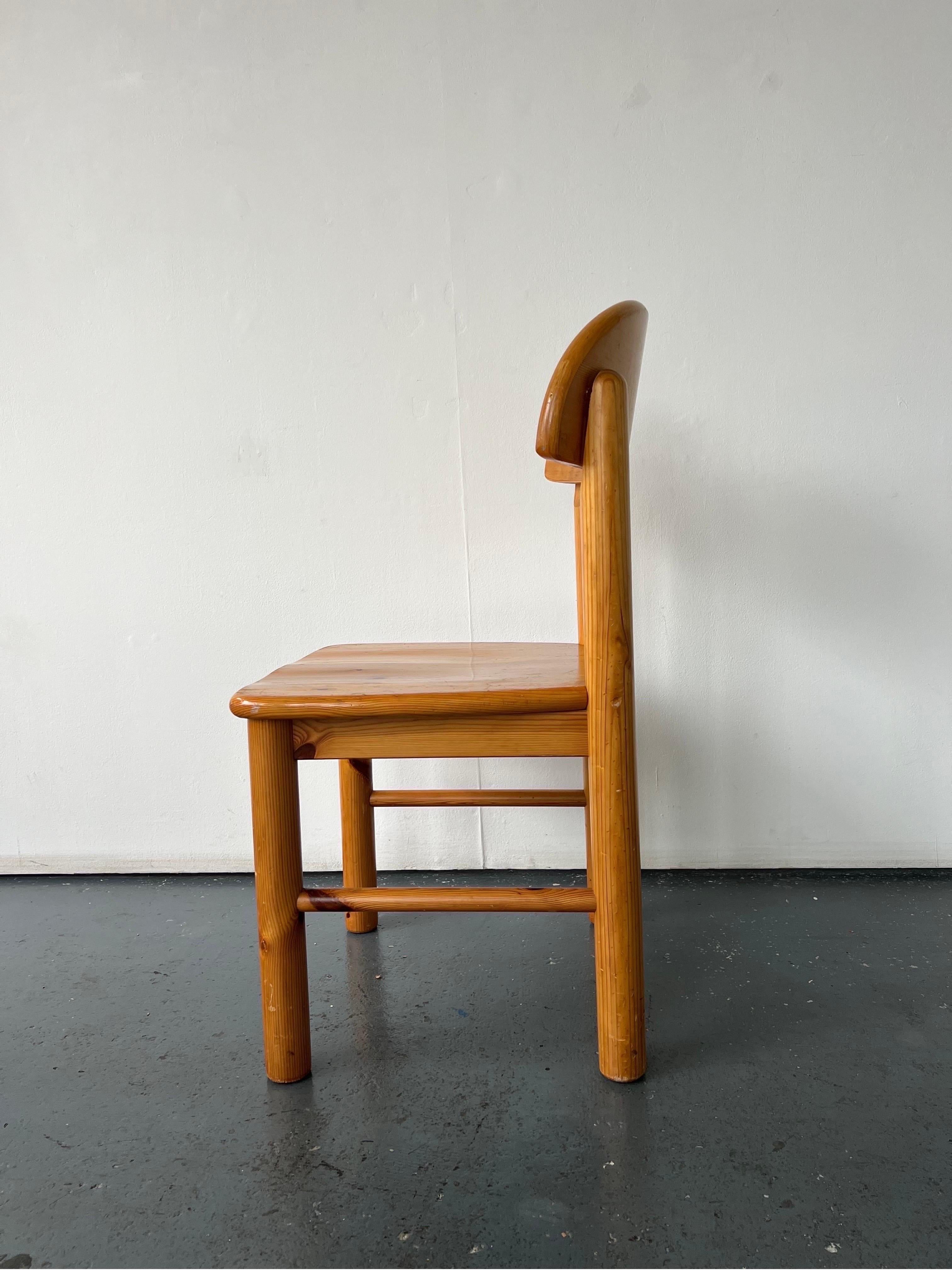 Set of x4 Solid Pine Dining Chairs by Rainer Daumiller 9