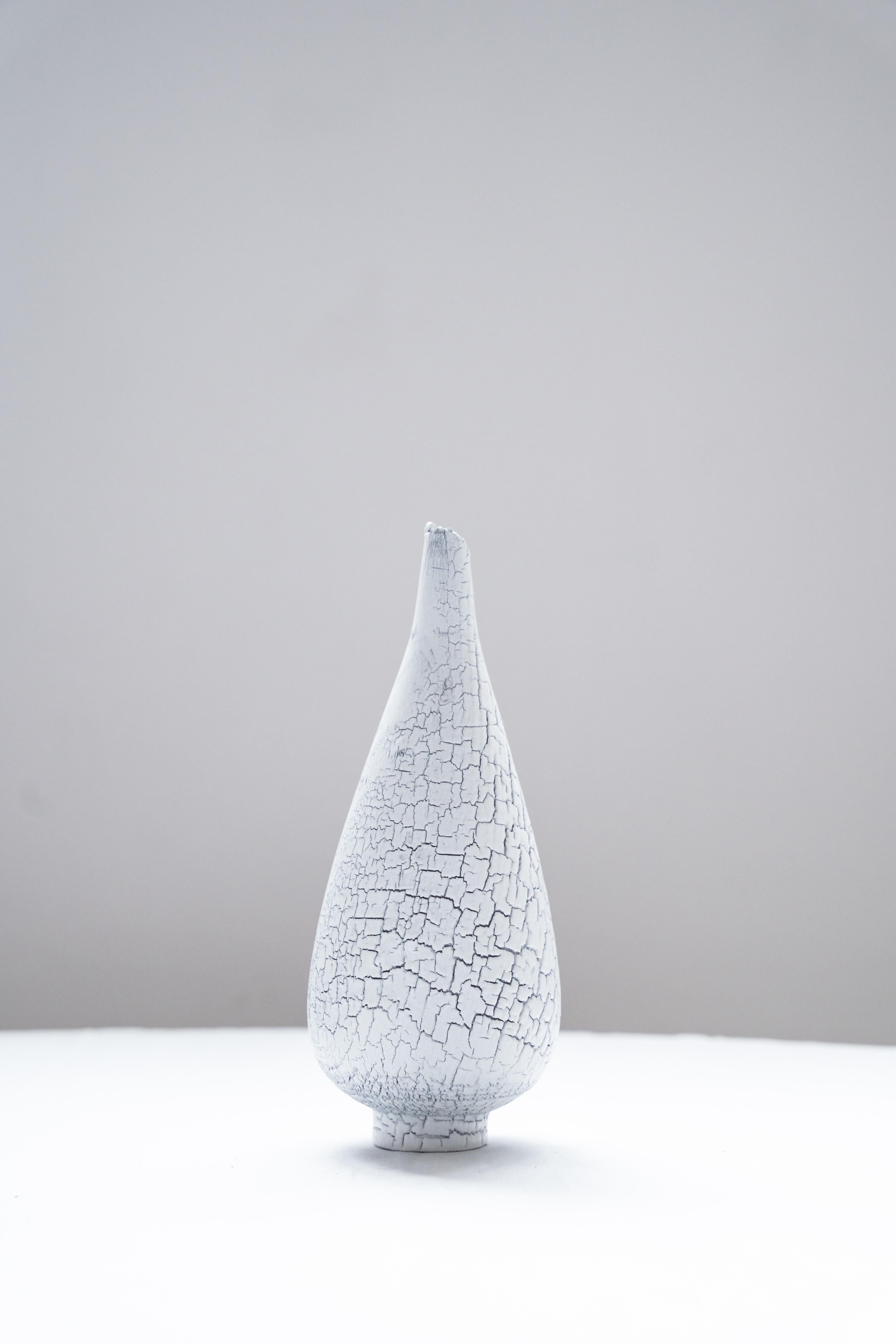 Contemporary Set of Zebra Burnt Vase, Large White Vase and Small White Vase by Daniel Elkayam For Sale