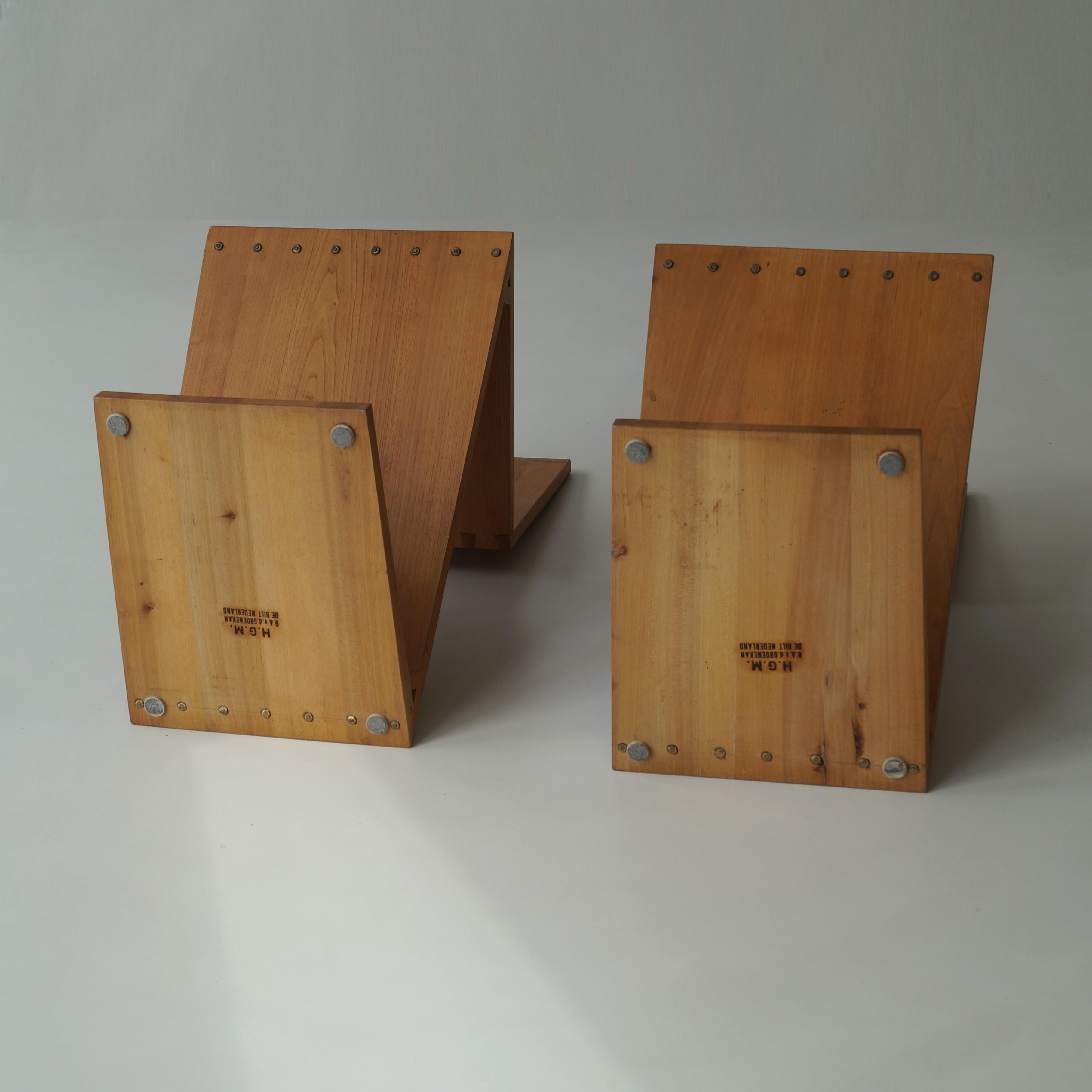 Ensemble de chaises Zig Zag de G. Rietveld, fabriquées G.A. van de Groenekan en vente 7