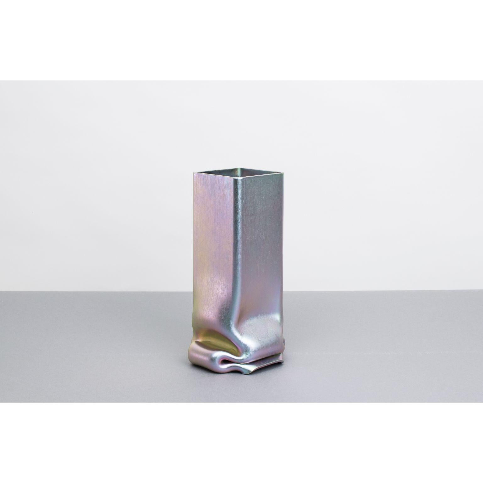 Modern Set of Zinc & Chrome Plated Pressure Vases by Tim Teven For Sale