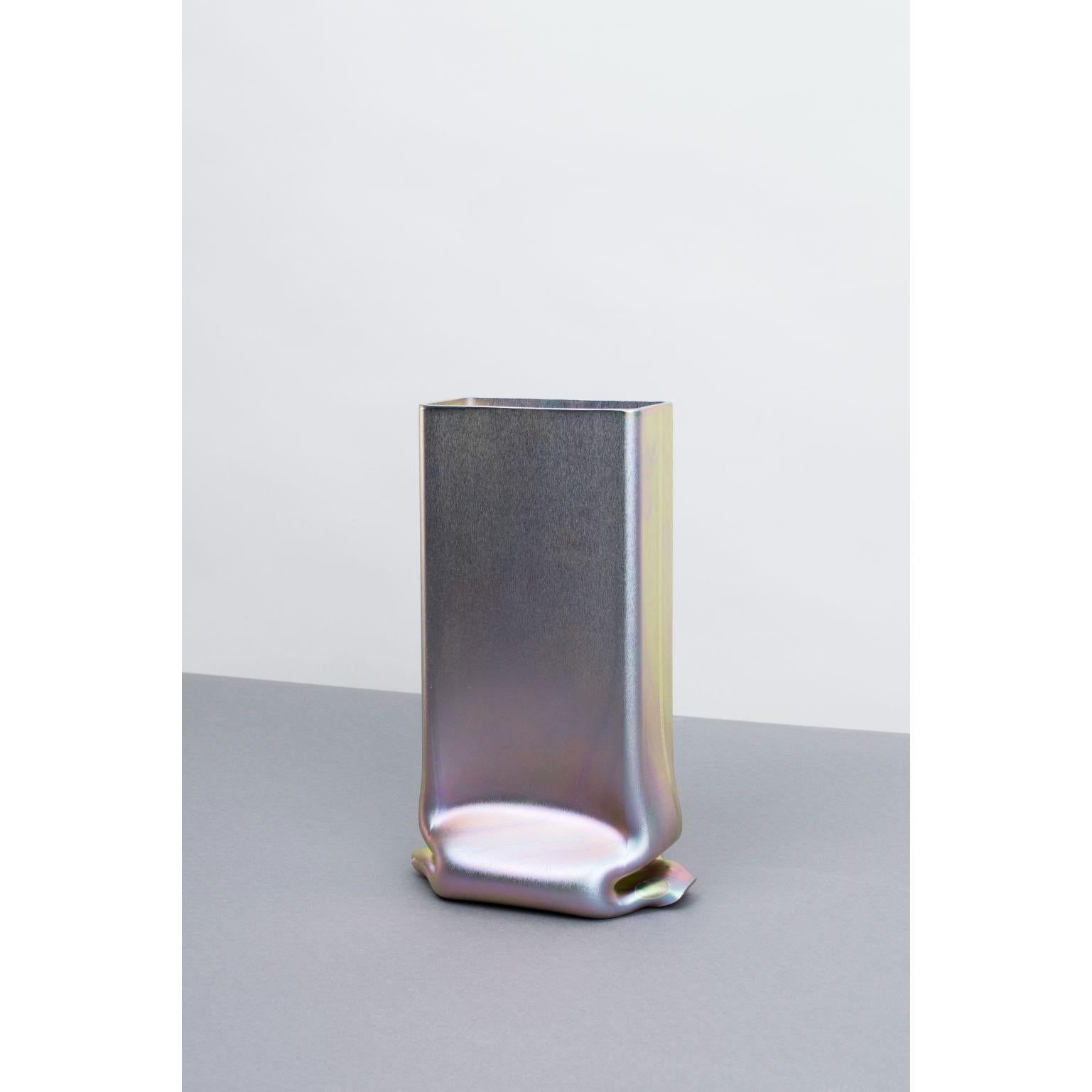 Italian Set of Zinc & Chrome Plated Pressure Vases by Tim Teven For Sale