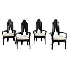 Set off Four Bamboo Dining Chairs by Axel Einthoven for Rohe Noorwolde