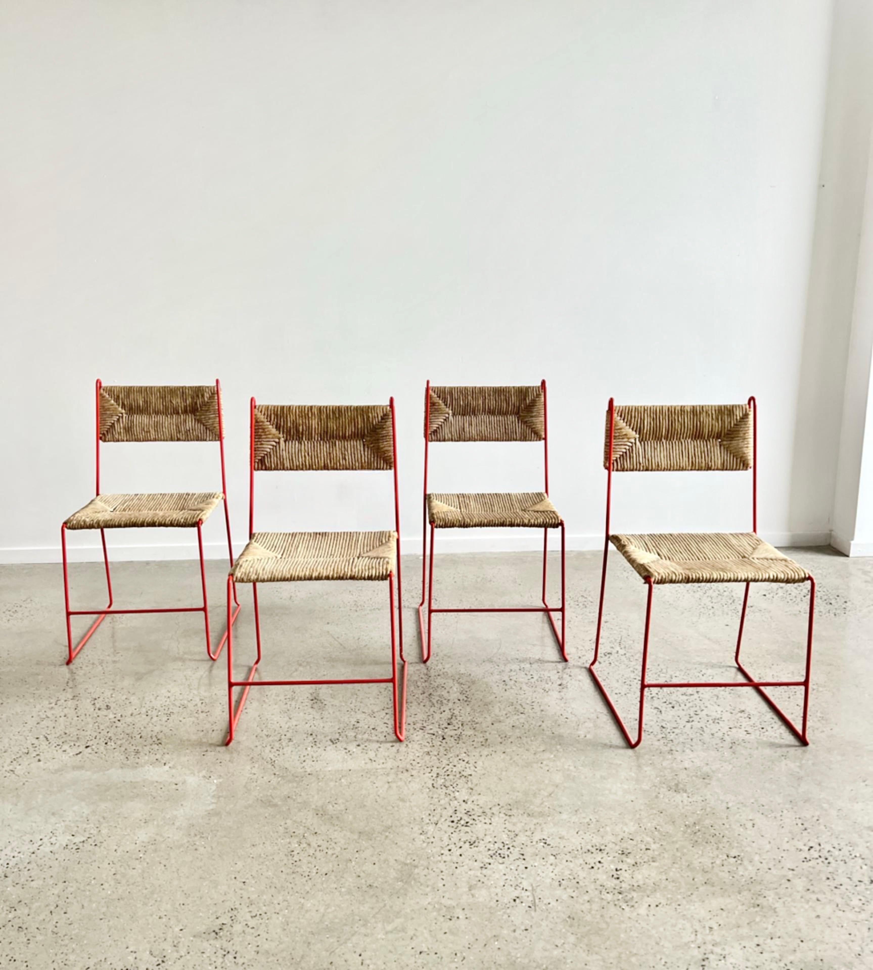 Set off Four French Dining Chairs by Pirelli Atelier  4